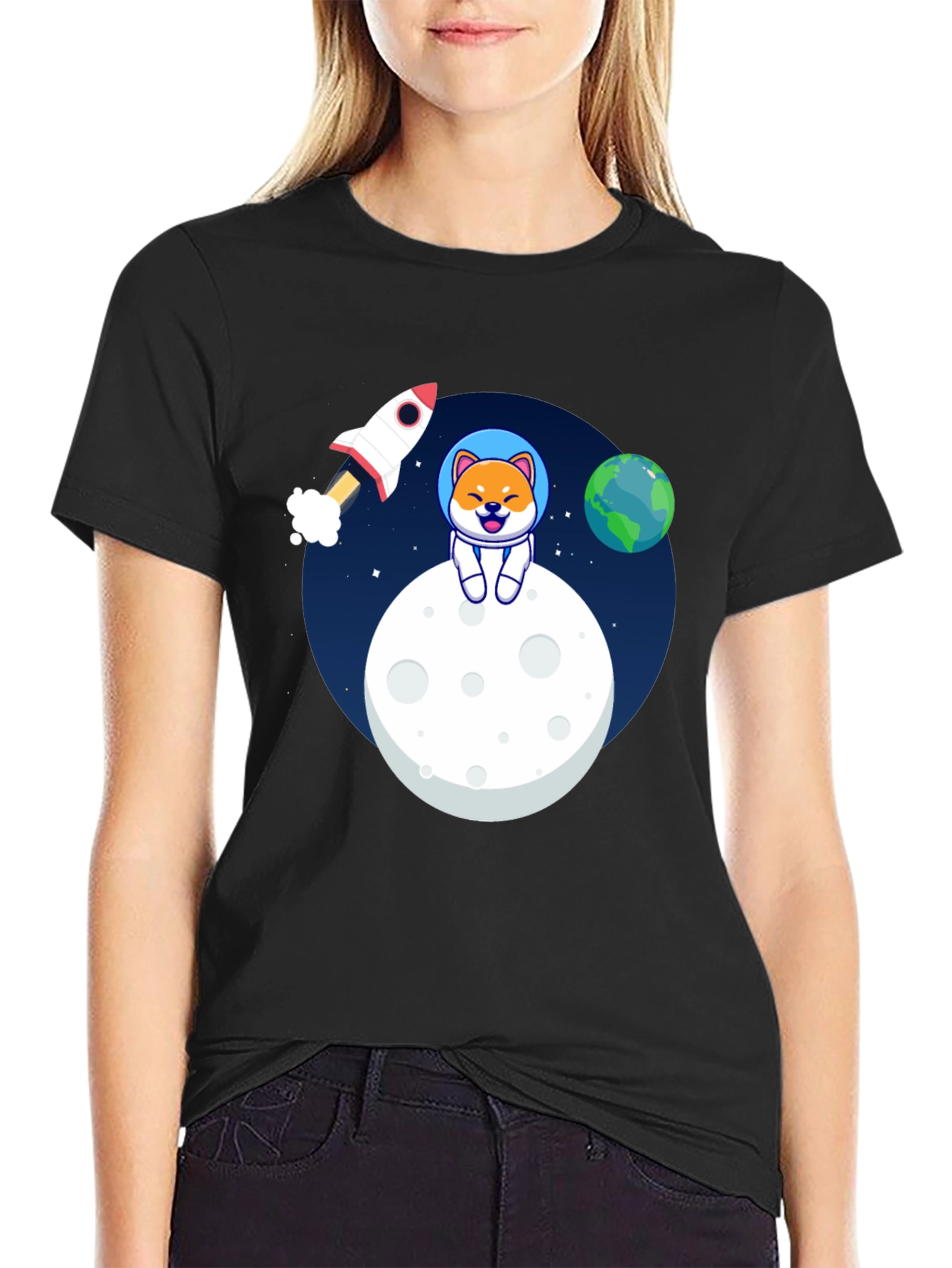Shiba Inu Astronaut T-Shirt – Cute Space Dog Graphic Tee
