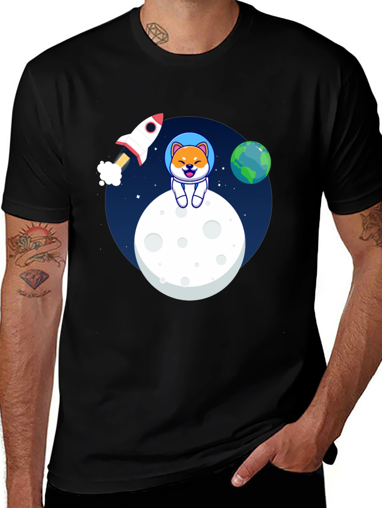 Shiba Inu Astronaut T-Shirt – Cute Space Dog Graphic Tee
