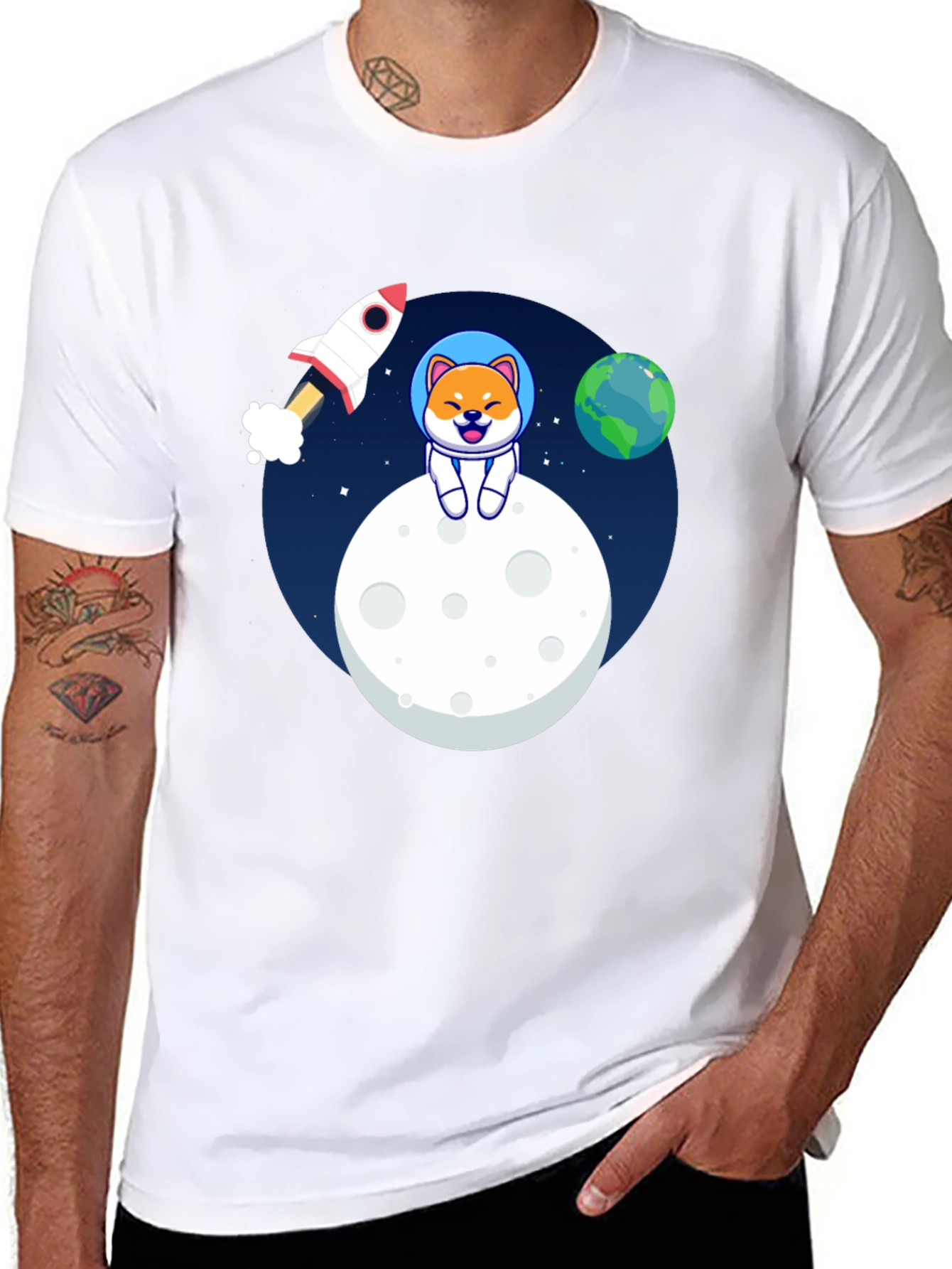 Shiba Inu Astronaut T-Shirt – Cute Space Dog Graphic Tee