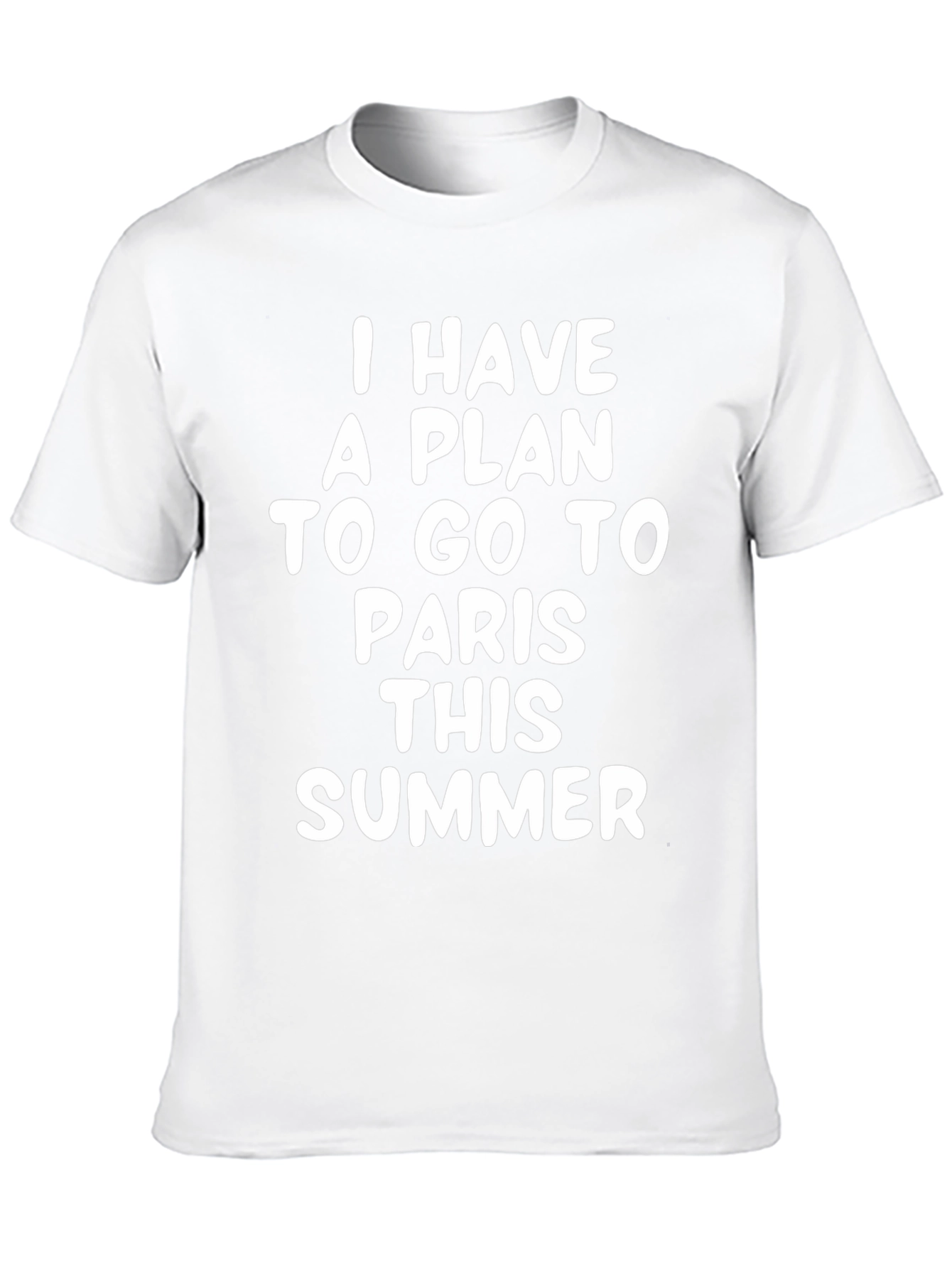 Paris Summer Plan T-Shirt - Black Crew Neck Tee