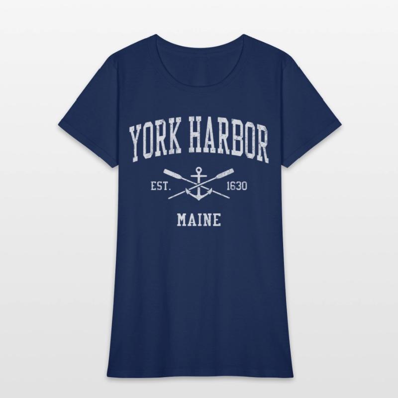 York Harbor Me Crossed Oars Boat Anchor Sports