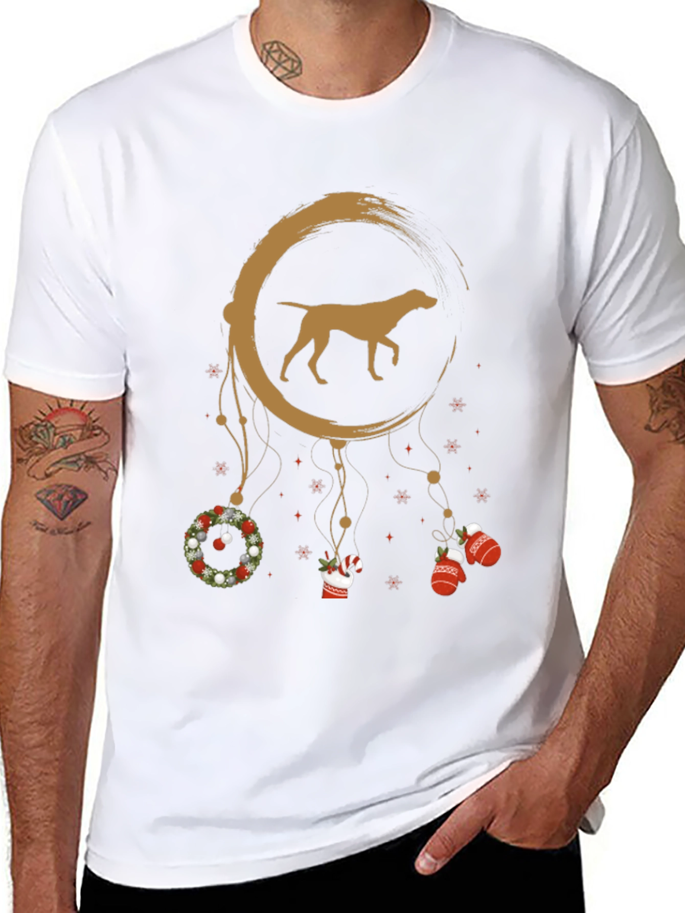 Christmas Dog Dreamcatcher T-Shirt – Festive Dog Lover Tee