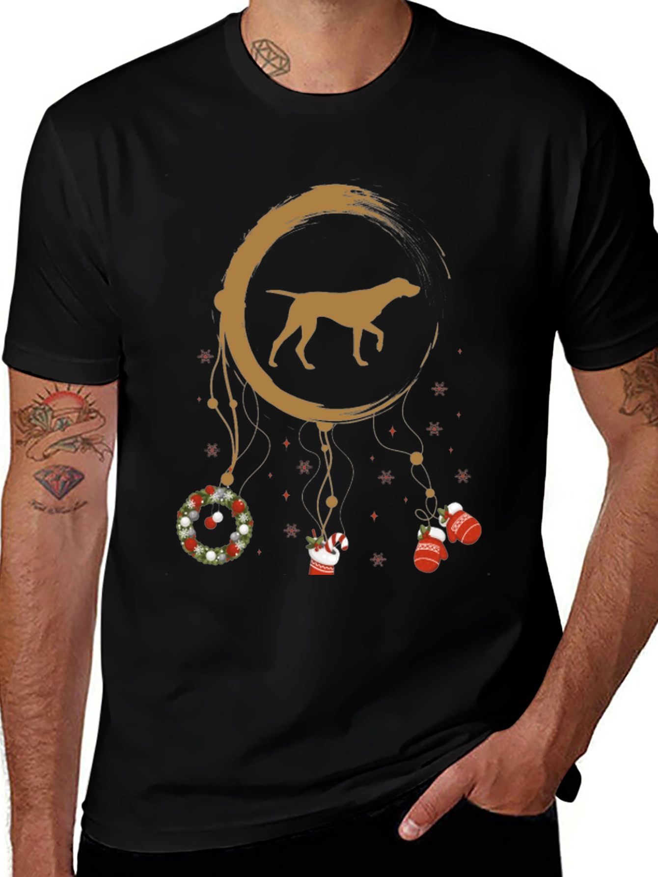 Christmas Dog Dreamcatcher T-Shirt – Festive Dog Lover Tee