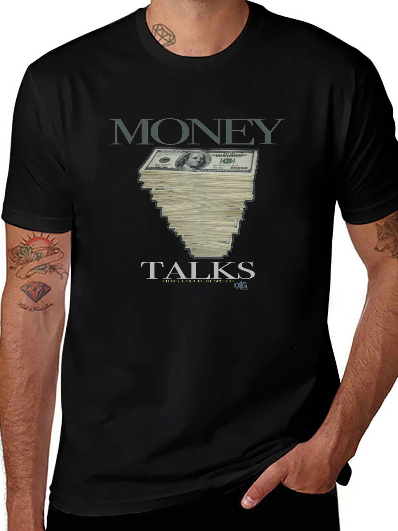 Money Talks Graphic Tee - Stylish Black T-Shirt