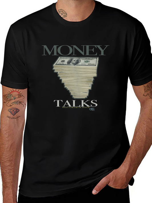 Money Talks Graphic Tee - Stylish Black T-Shirt