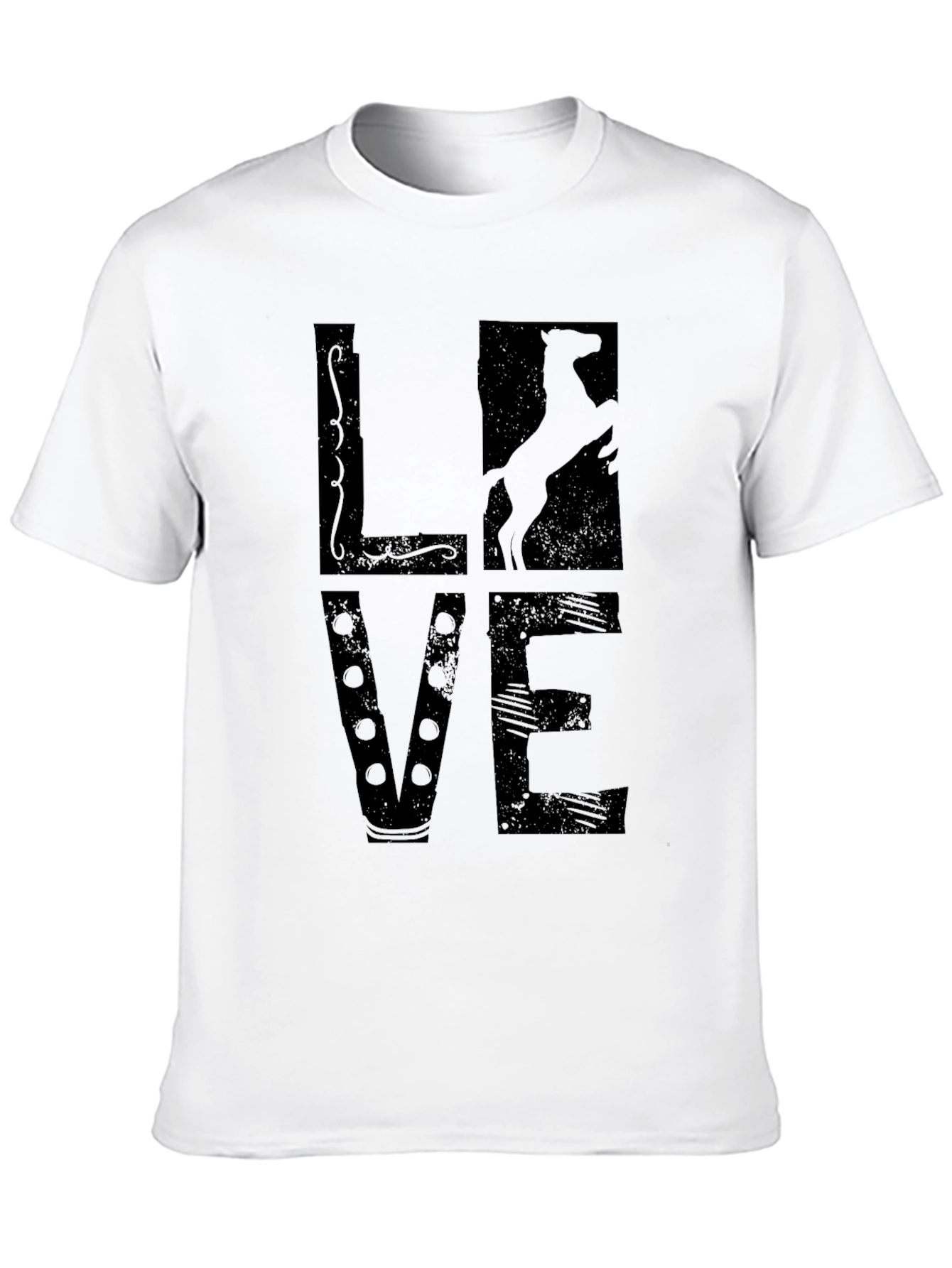Love Horse Silhouette T-Shirt - Black