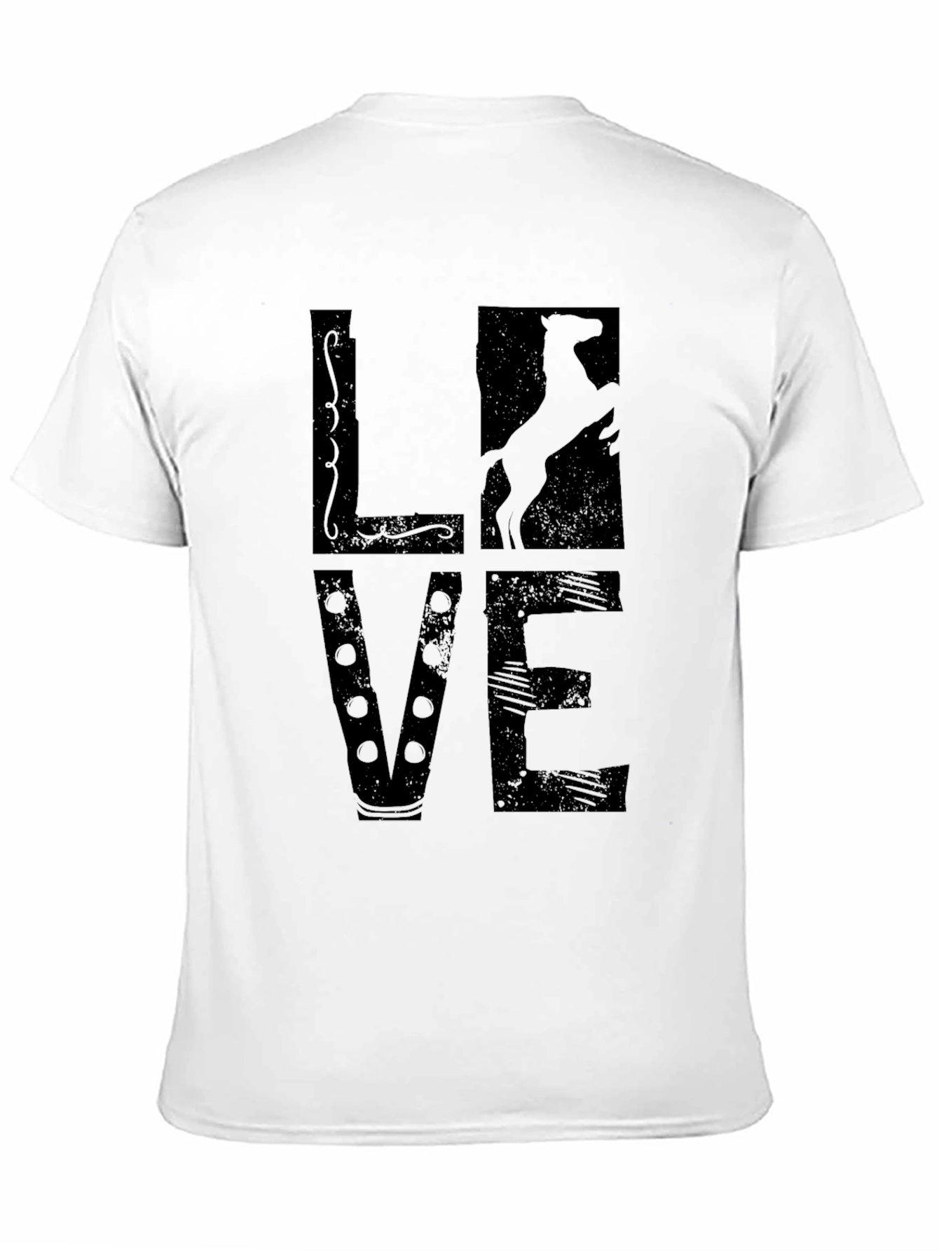 Love Horse Silhouette T-Shirt - Black