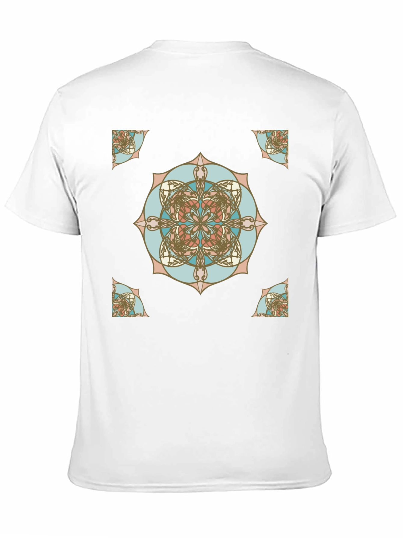 Geometric Mandala Print Black T-Shirt