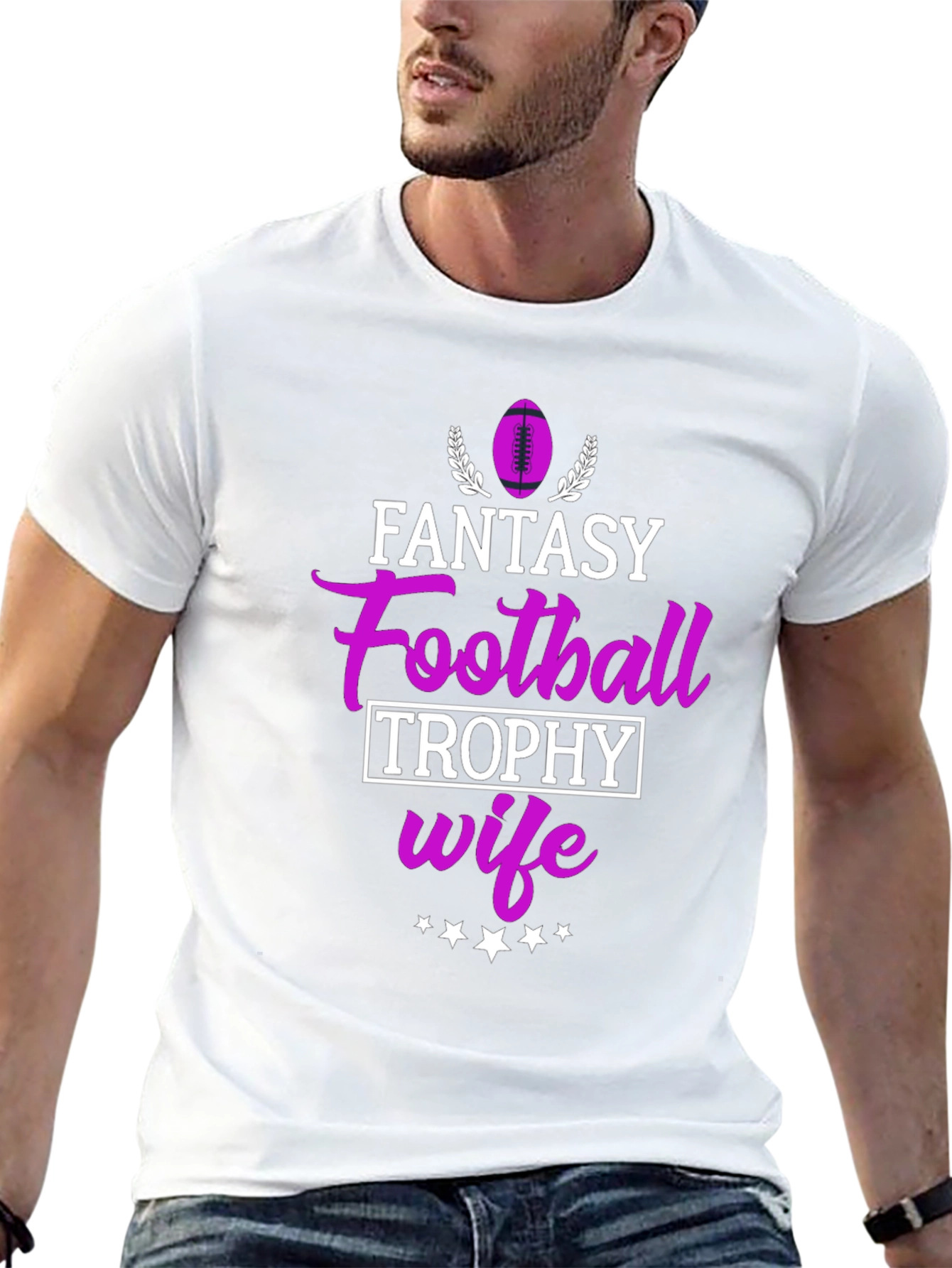Fantasy Football Trophy Wife Black T-Shirt