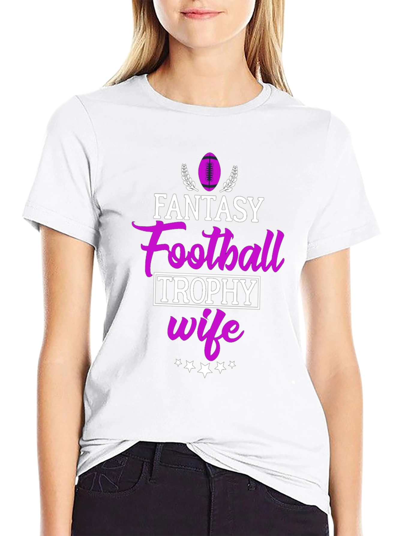 Fantasy Football Trophy Wife Black T-Shirt
