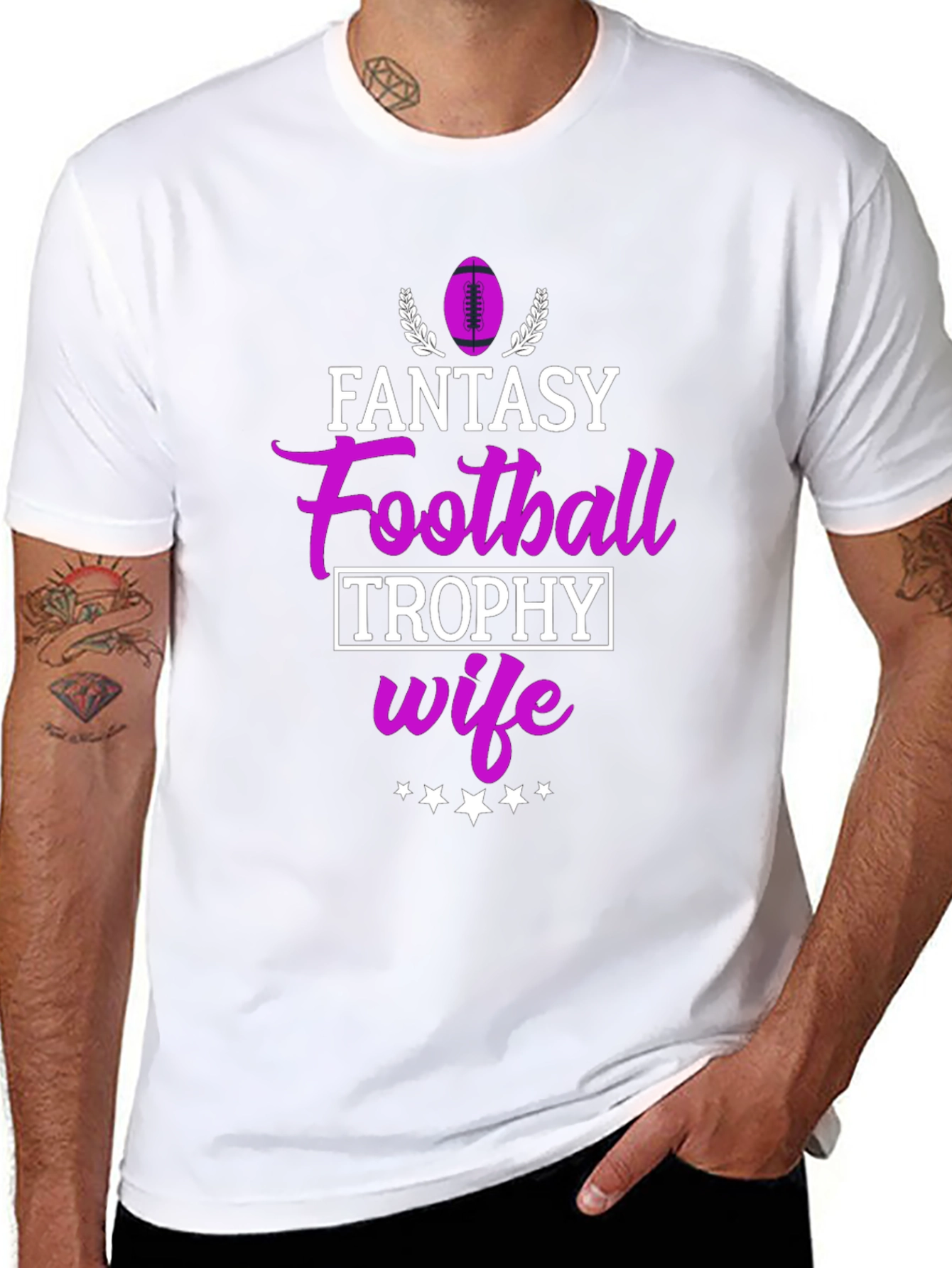 Fantasy Football Trophy Wife Black T-Shirt