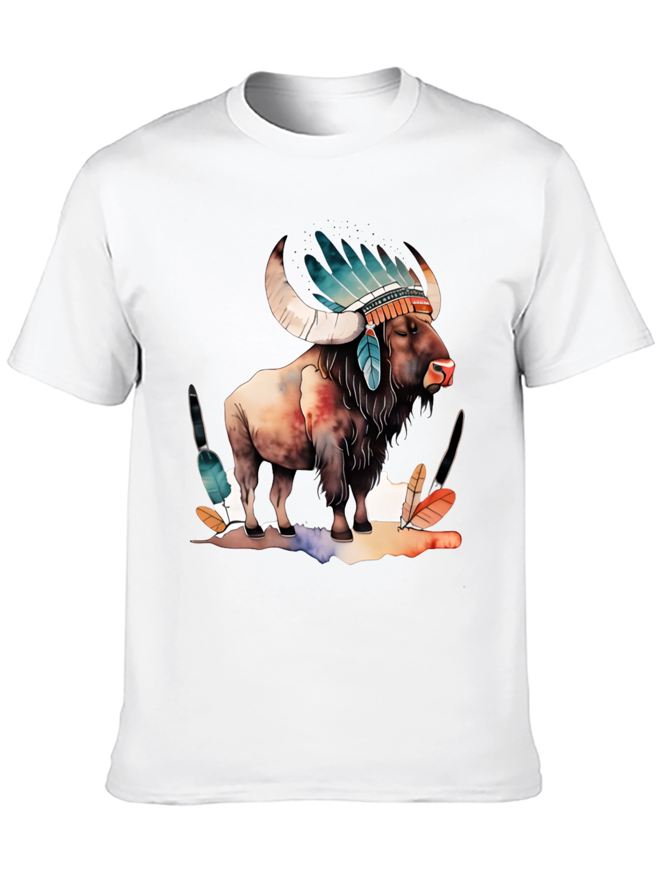 Buffalo Headdress Mens Graphic T-Shirt