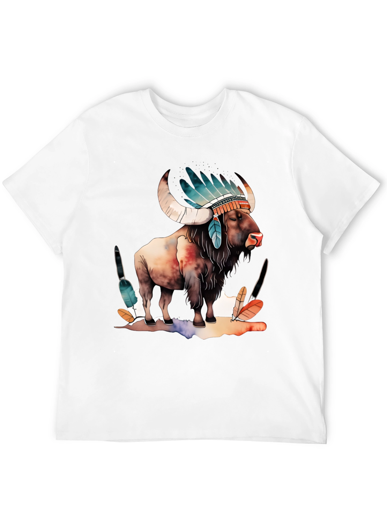 Buffalo Headdress Mens Graphic T-Shirt