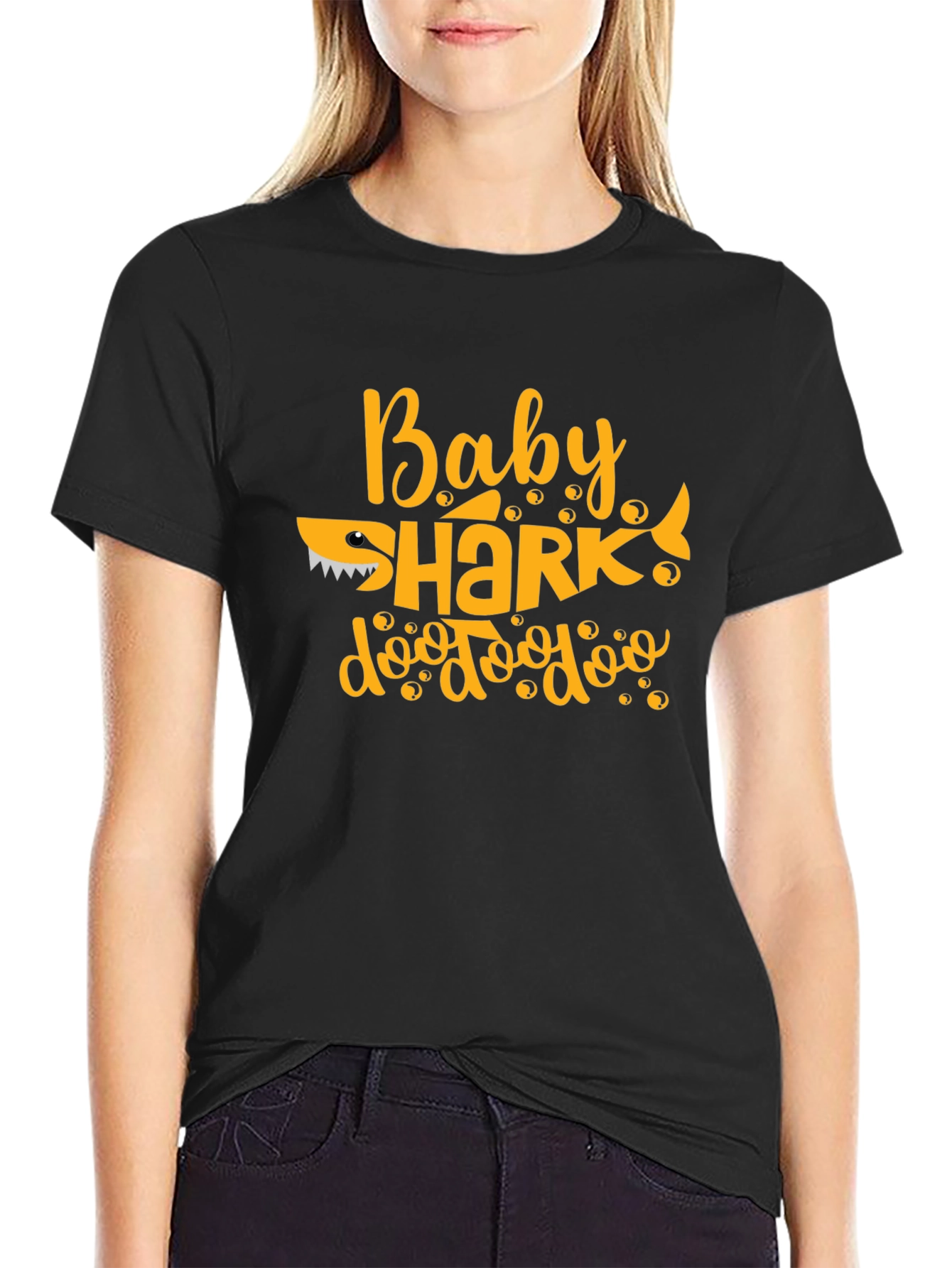 Baby Shark Black Graphic Tee