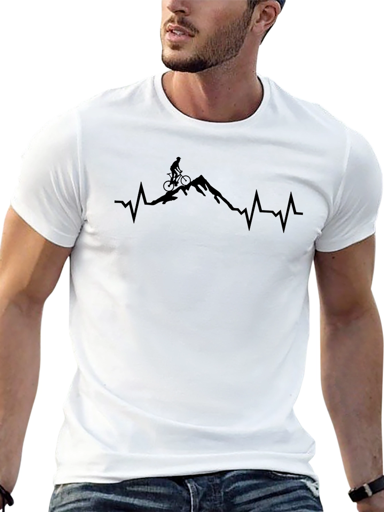 Mountain Biker Heartbeat T-Shirt - Adventure Tee