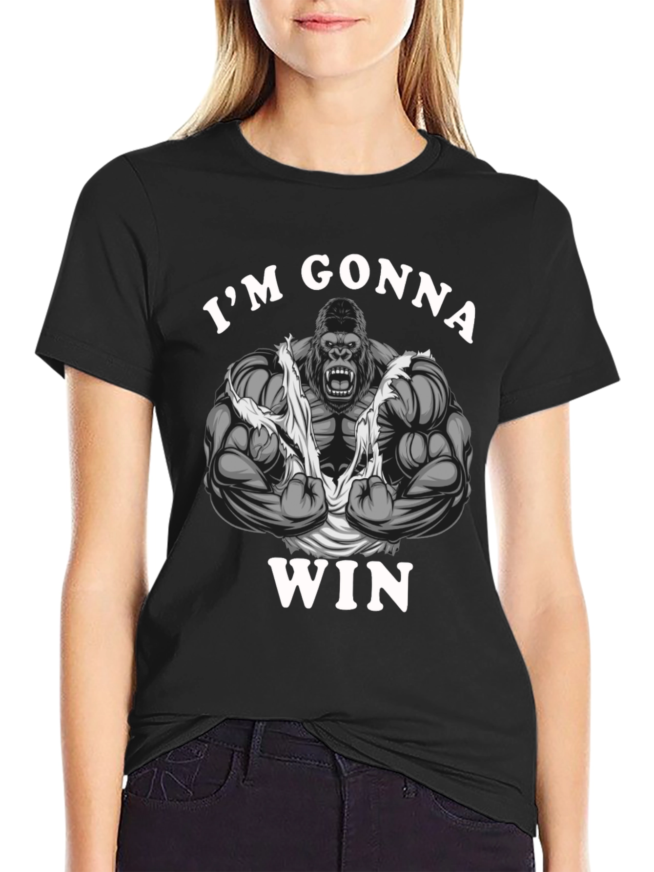 Im Gonna Win Gorilla Graphic Tee - Black