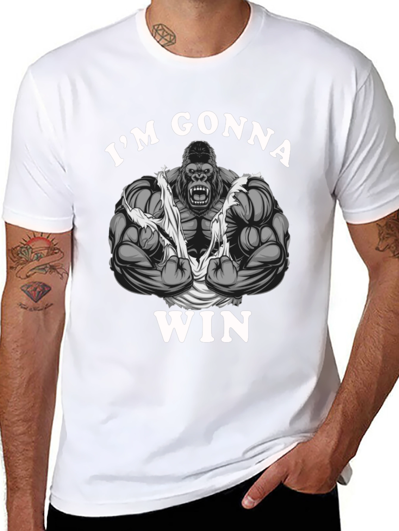 Im Gonna Win Gorilla Graphic Tee - Black