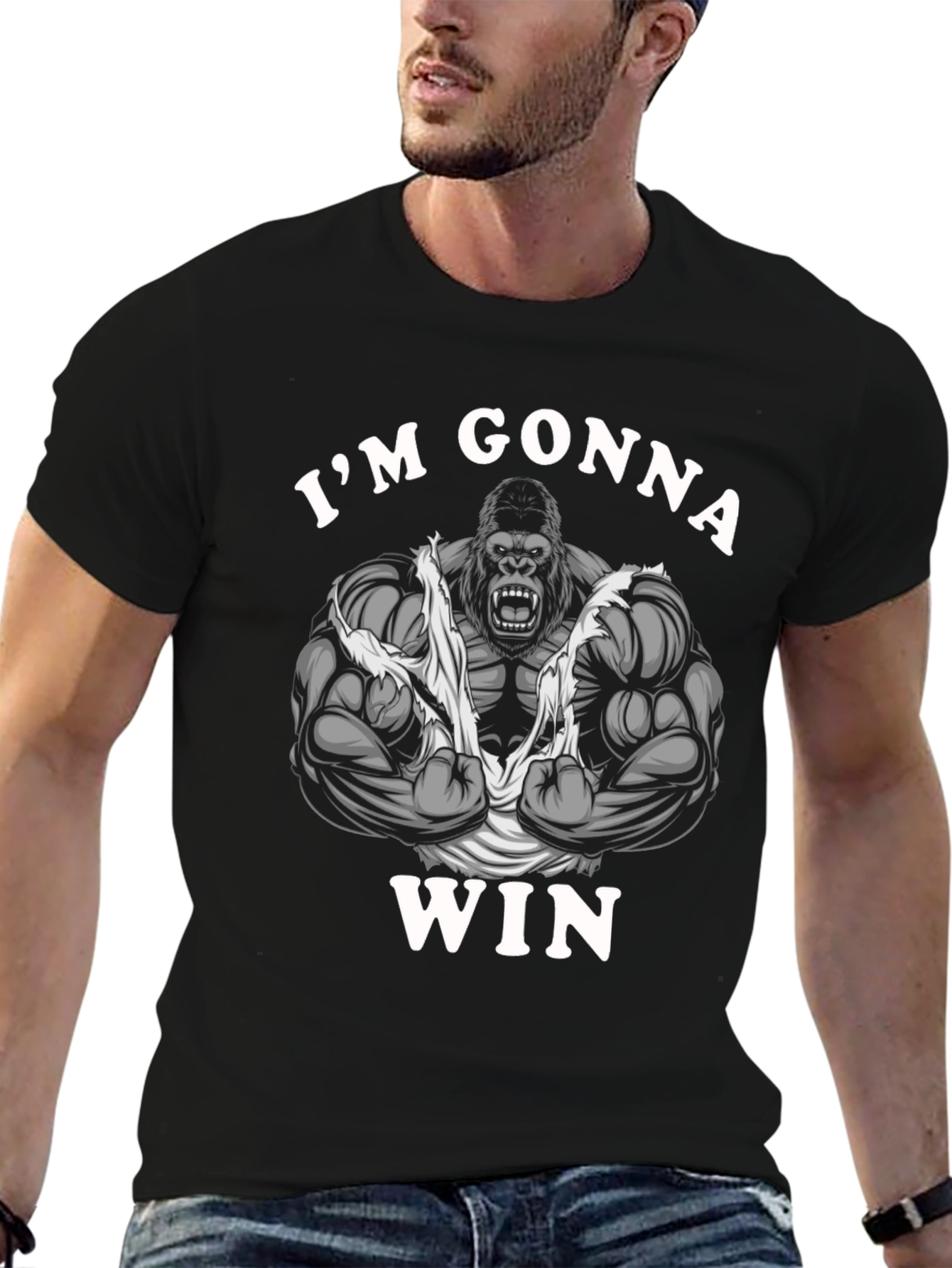 Im Gonna Win Gorilla Graphic Tee - Black