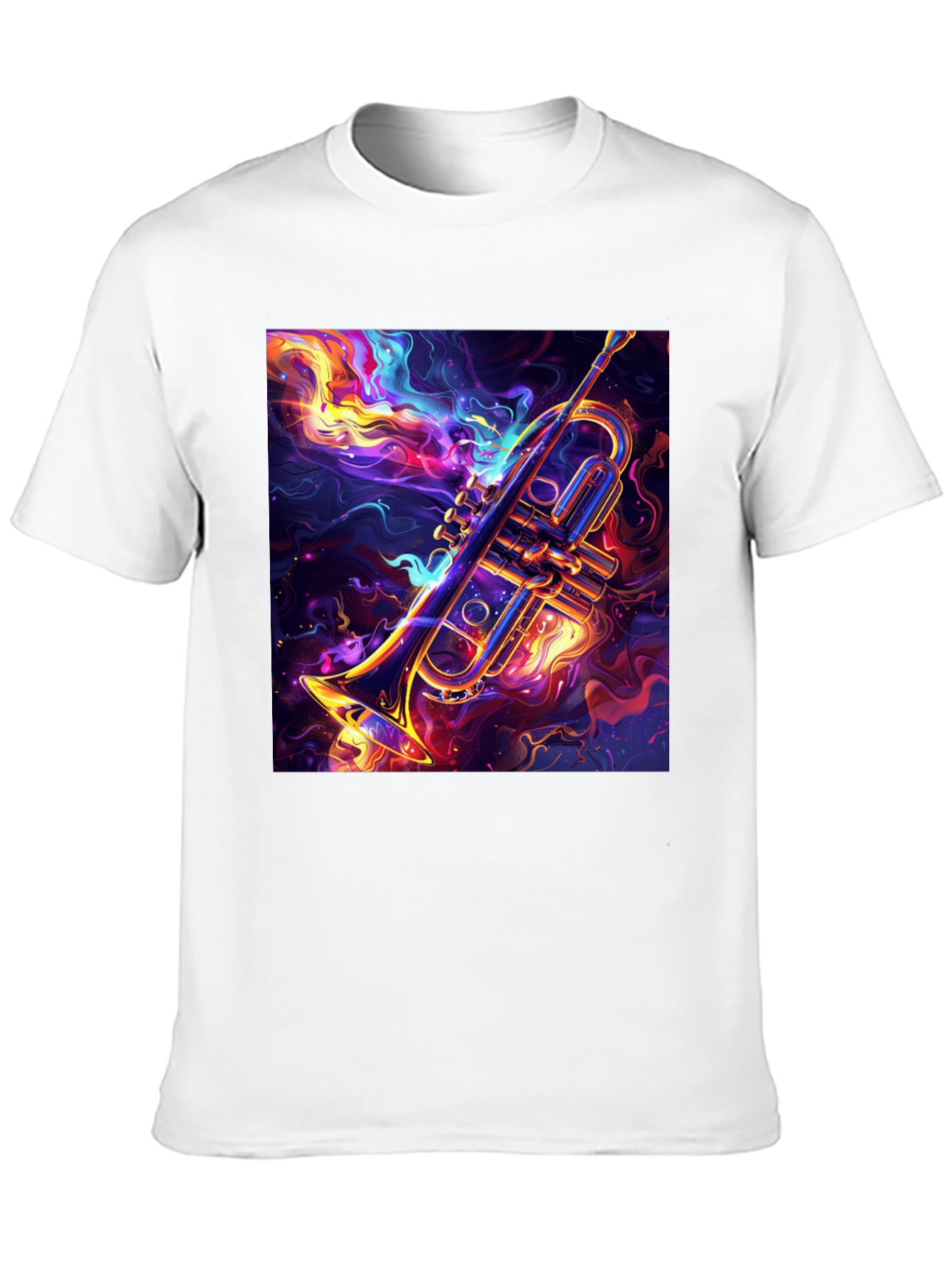 Trumpet Graphic Black T-Shirt: Artistic Music Lover Tee