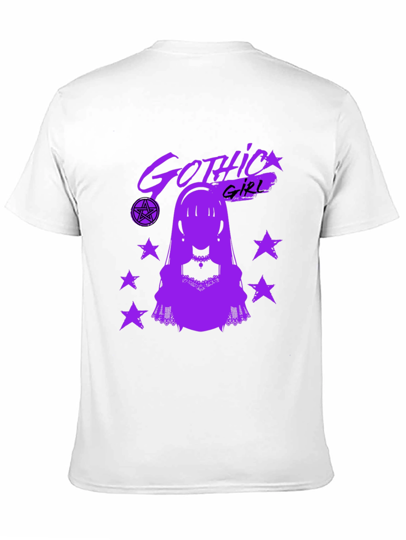 Gothic Girl Graphic T-Shirt - Black Cotton Tee