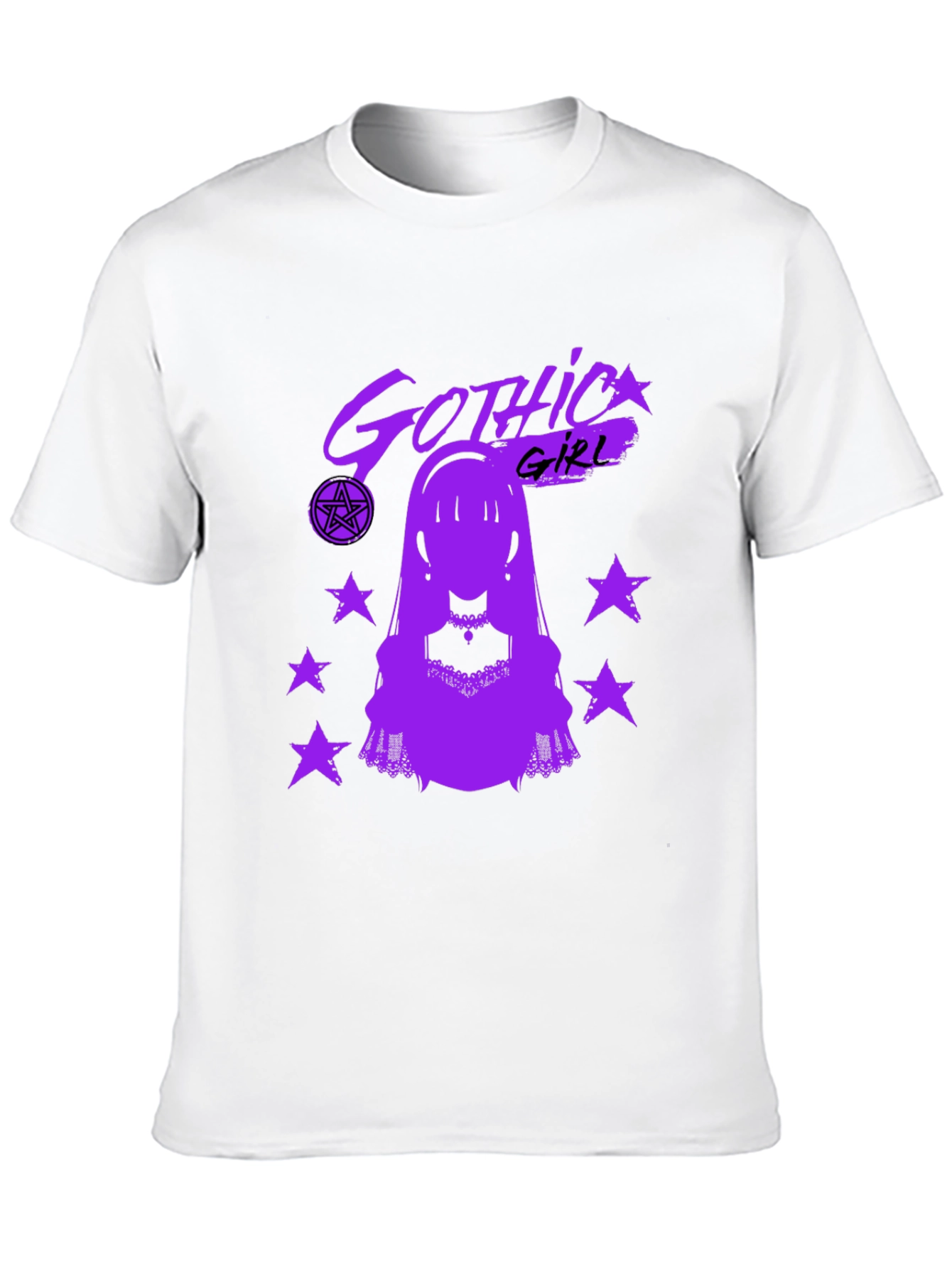 Gothic Girl Graphic T-Shirt - Black Cotton Tee