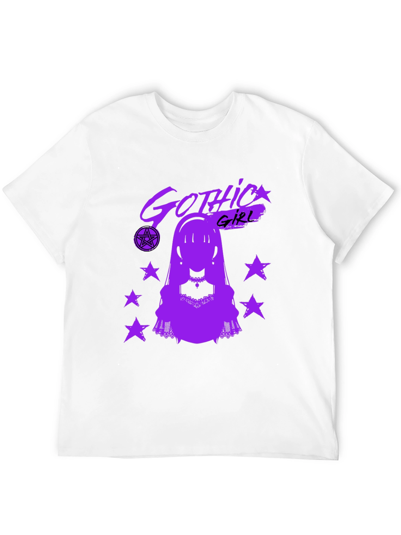 Gothic Girl Graphic T-Shirt - Black Cotton Tee