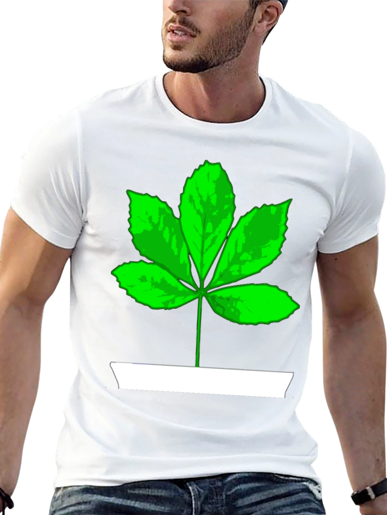 Leaf Graphic Tee - Casual Cotton T-Shirt