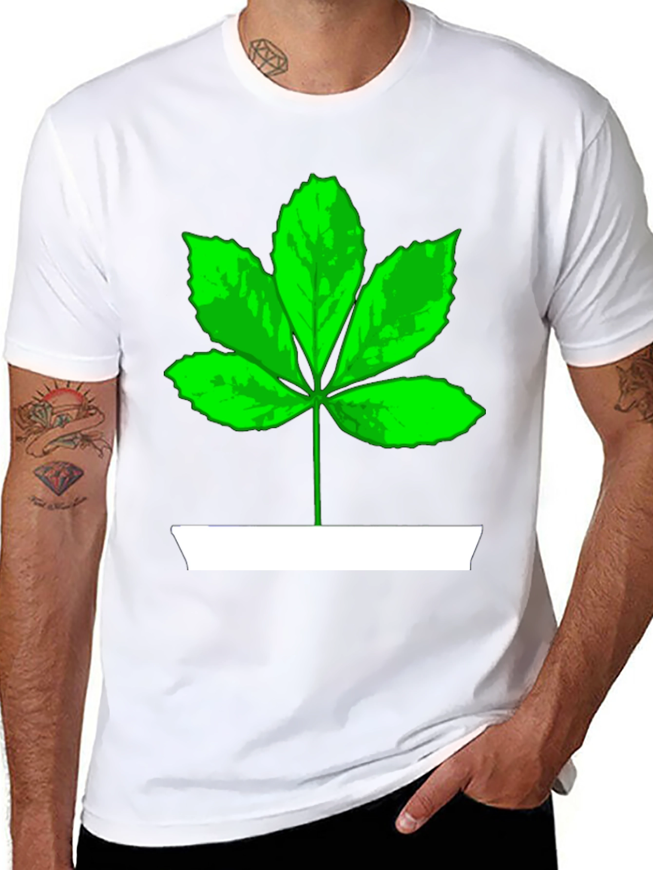 Leaf Graphic Tee - Casual Cotton T-Shirt