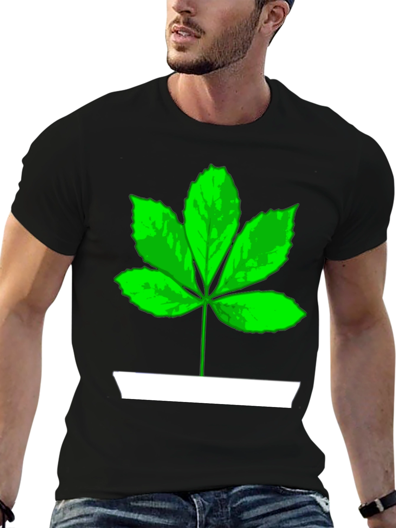 Leaf Graphic Tee - Casual Cotton T-Shirt