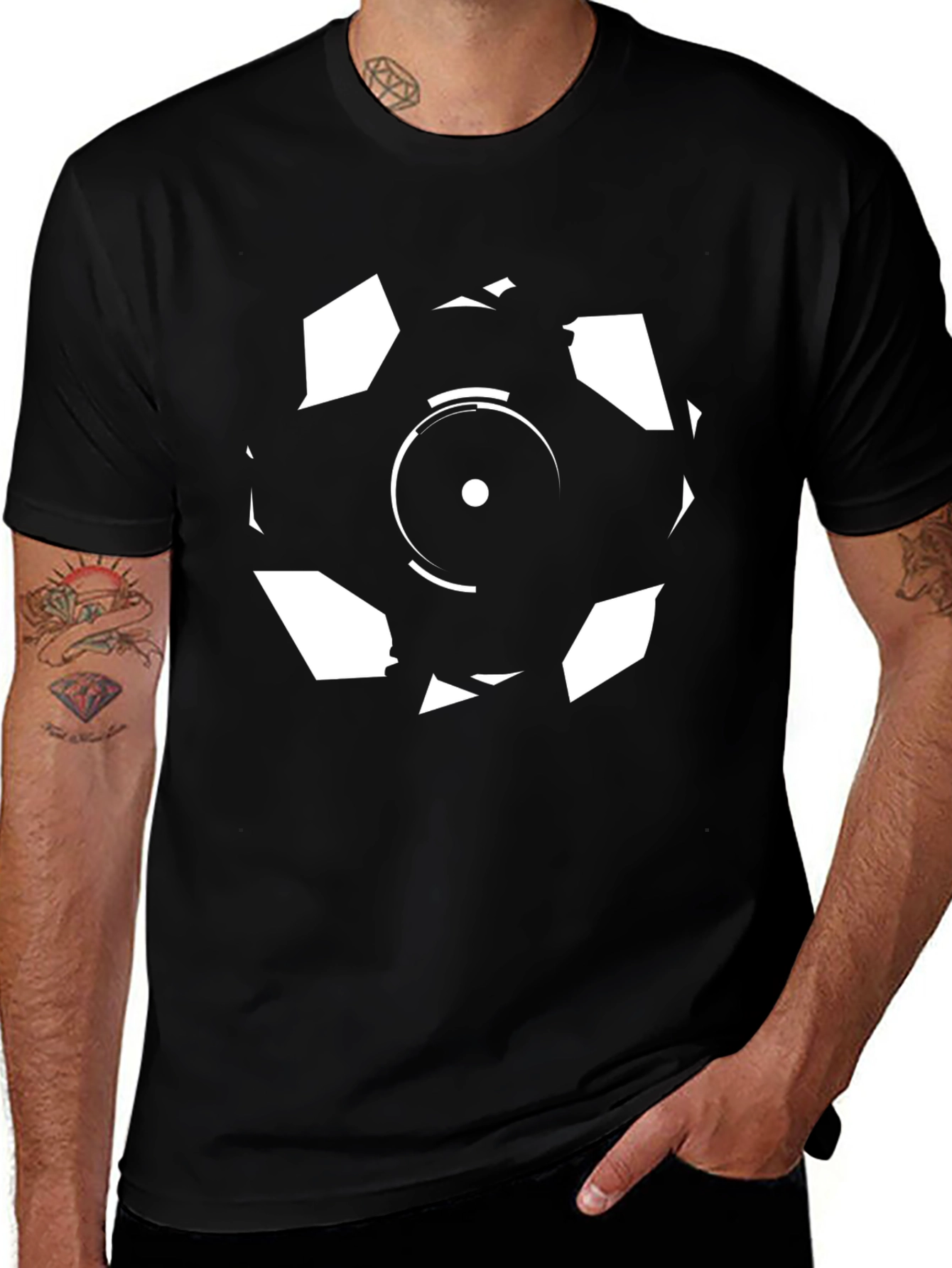 Abstract Graphic Black T-Shirt