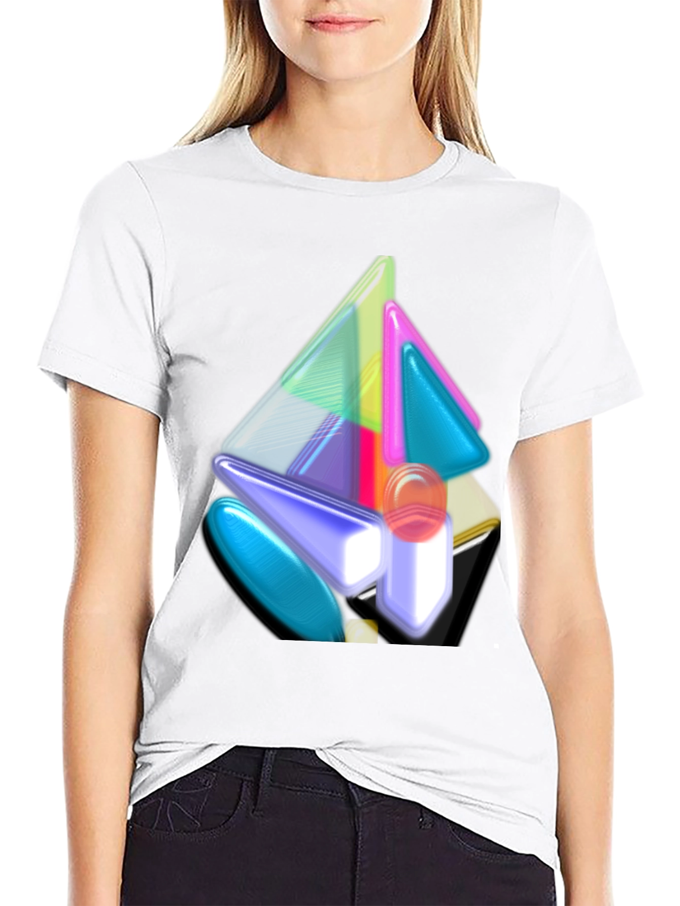 Abstract Geometric Art Mens Black T-Shirt