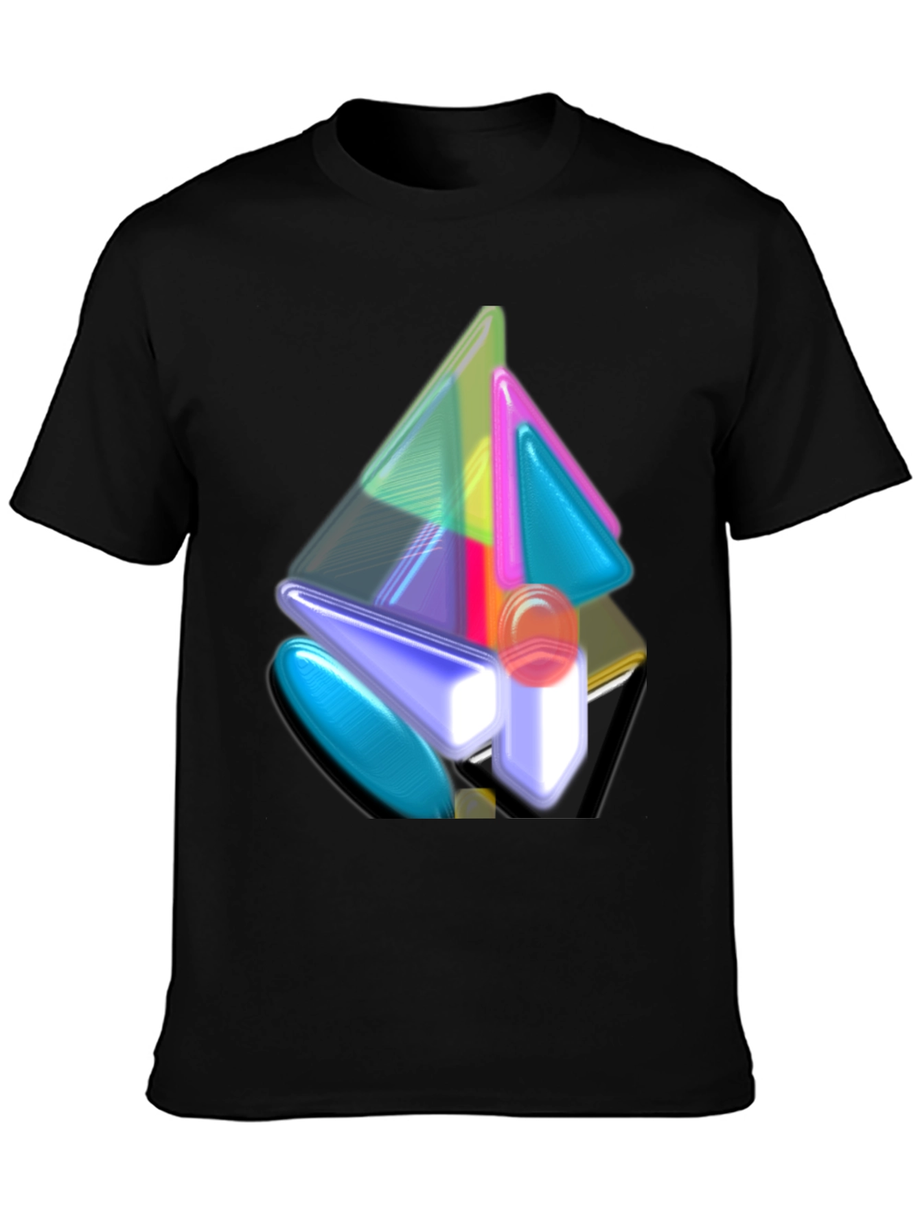 Abstract Geometric Art Mens Black T-Shirt