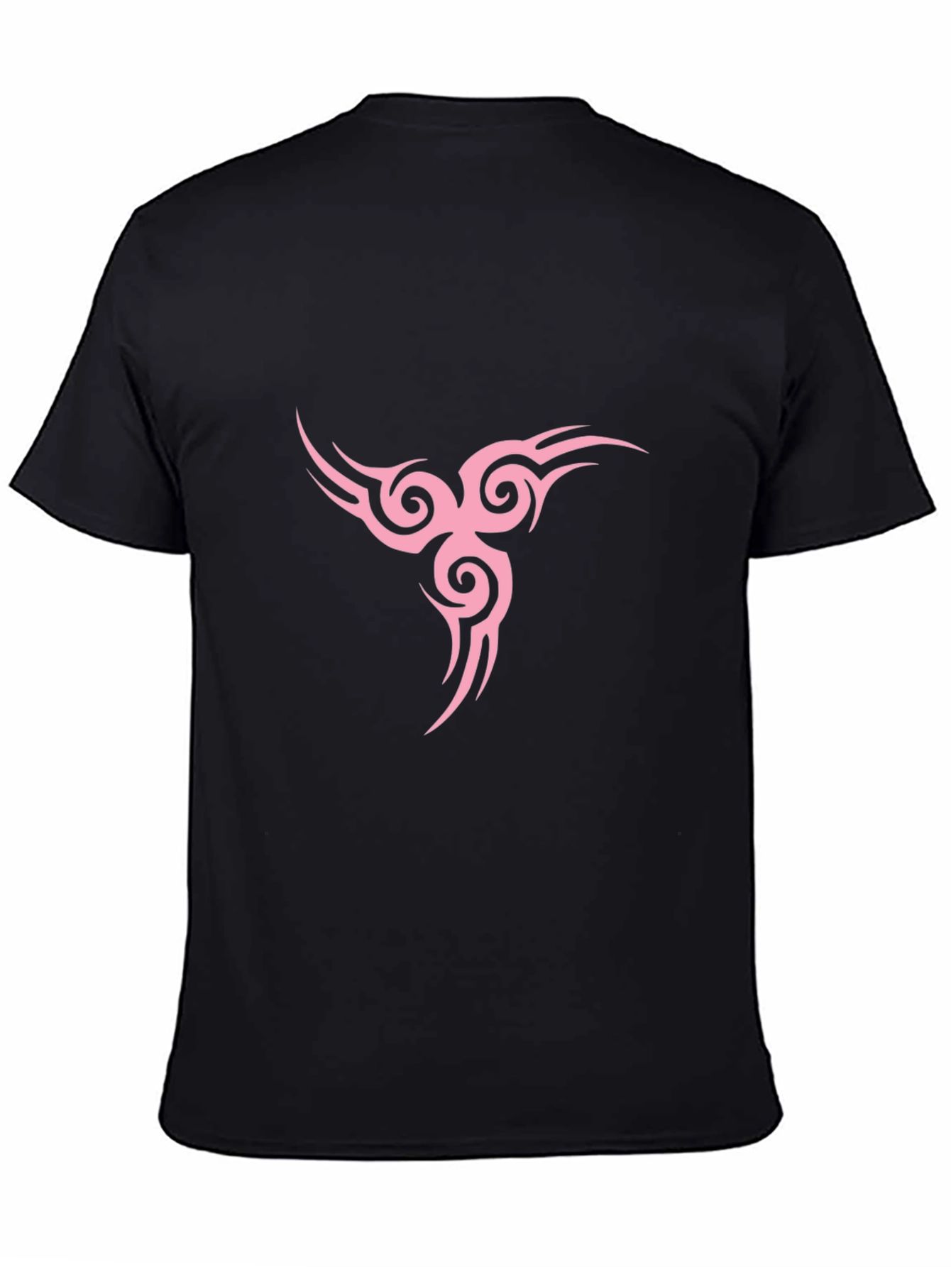 Black T-Shirt with Pink Tribal Design