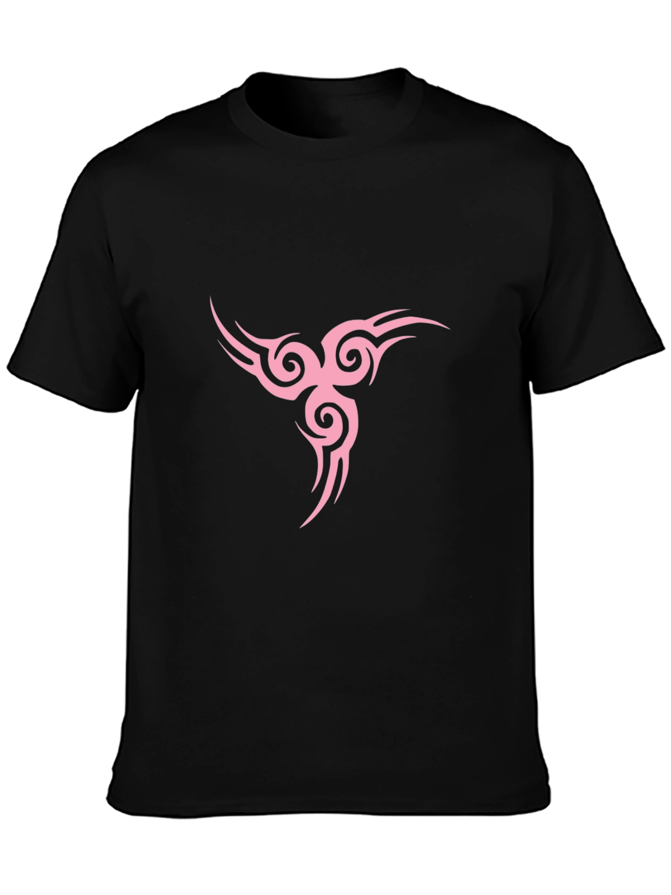 Black T-Shirt with Pink Tribal Design
