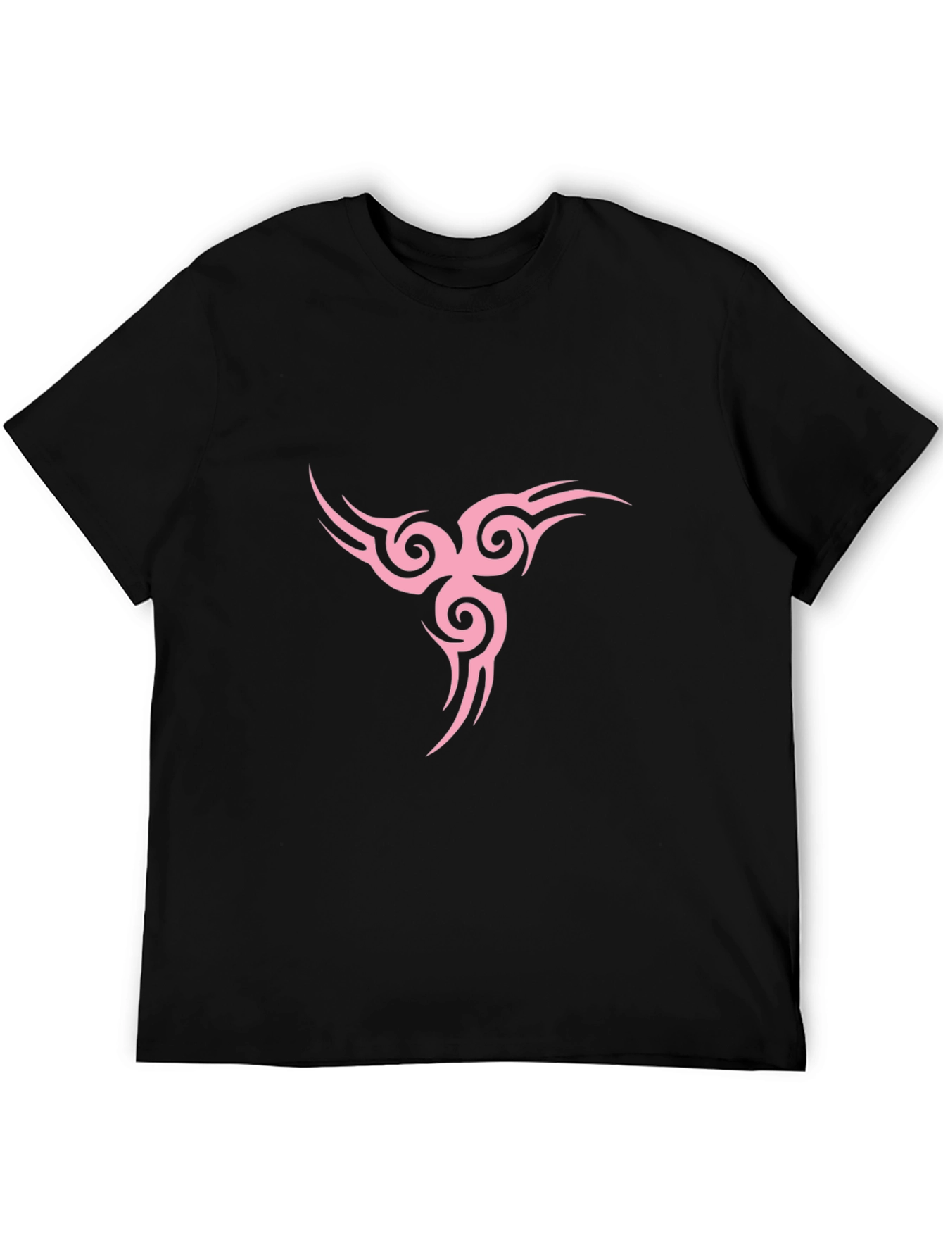 Black T-Shirt with Pink Tribal Design