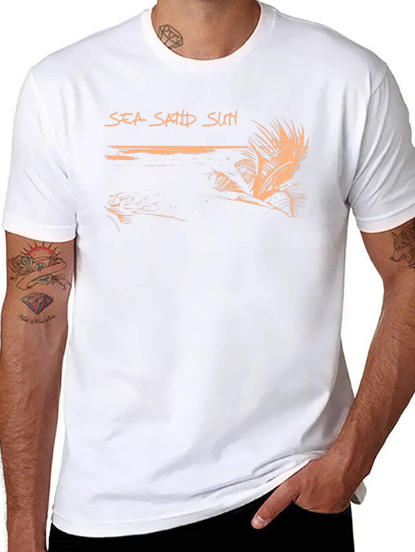 Sea Sand Sun Black Graphic Tee