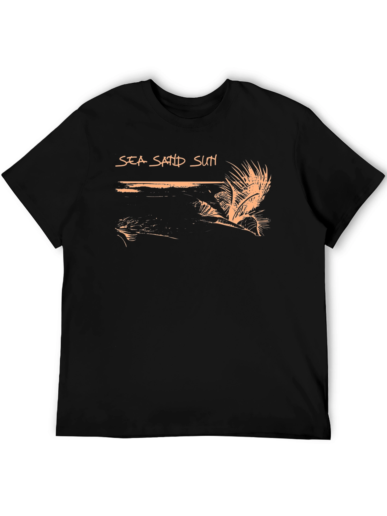 Sea Sand Sun Black Graphic Tee