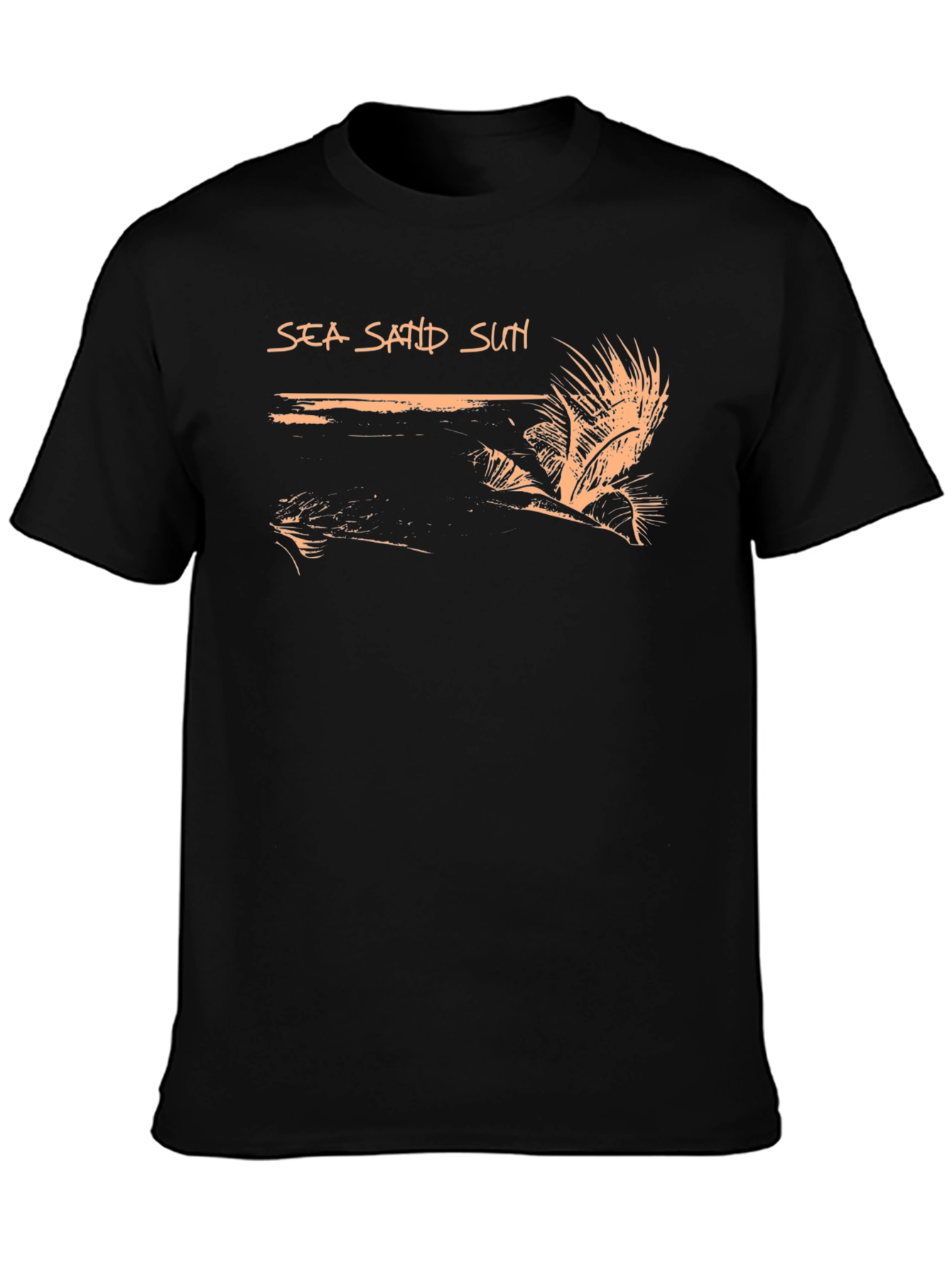 Sea Sand Sun Black Graphic Tee