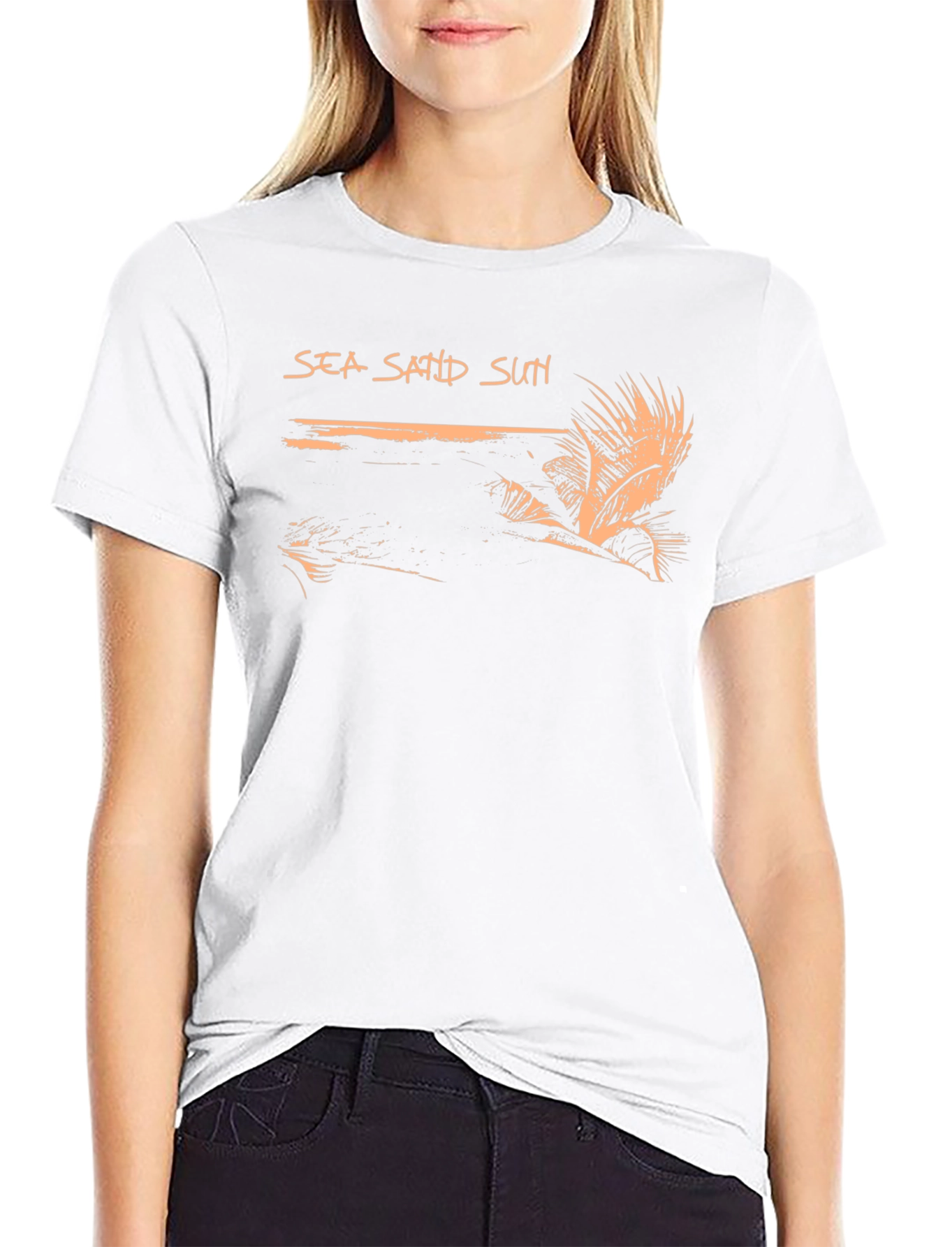 Sea Sand Sun Black Graphic Tee