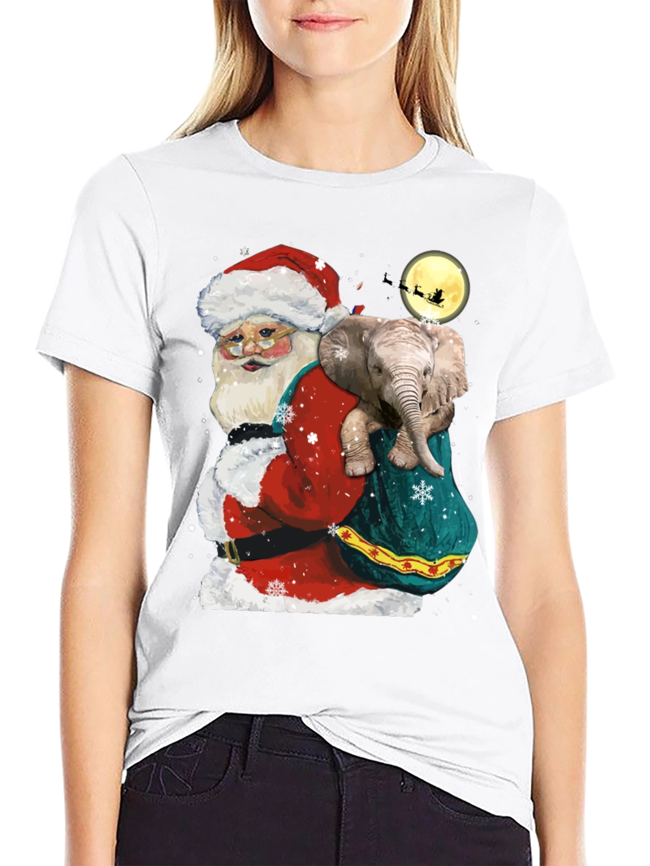 Santa Elephant Christmas T-Shirt