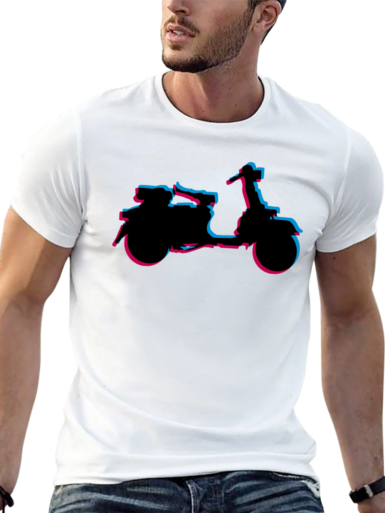 Retro Scooter Graphic Tee - Black
