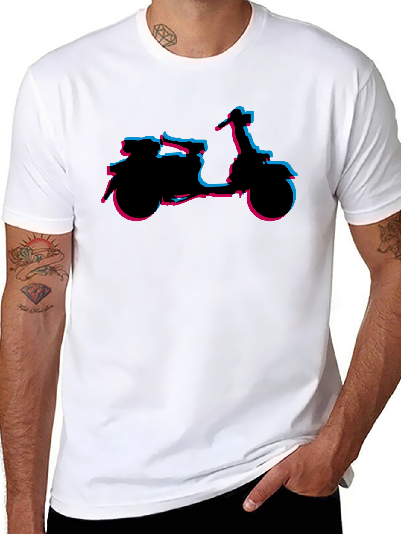 Retro Scooter Graphic Tee - Black
