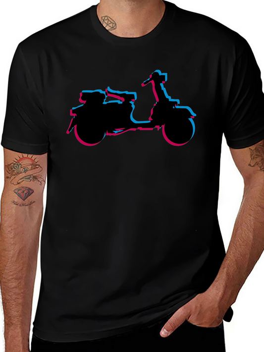 Retro Scooter Graphic Tee - Black