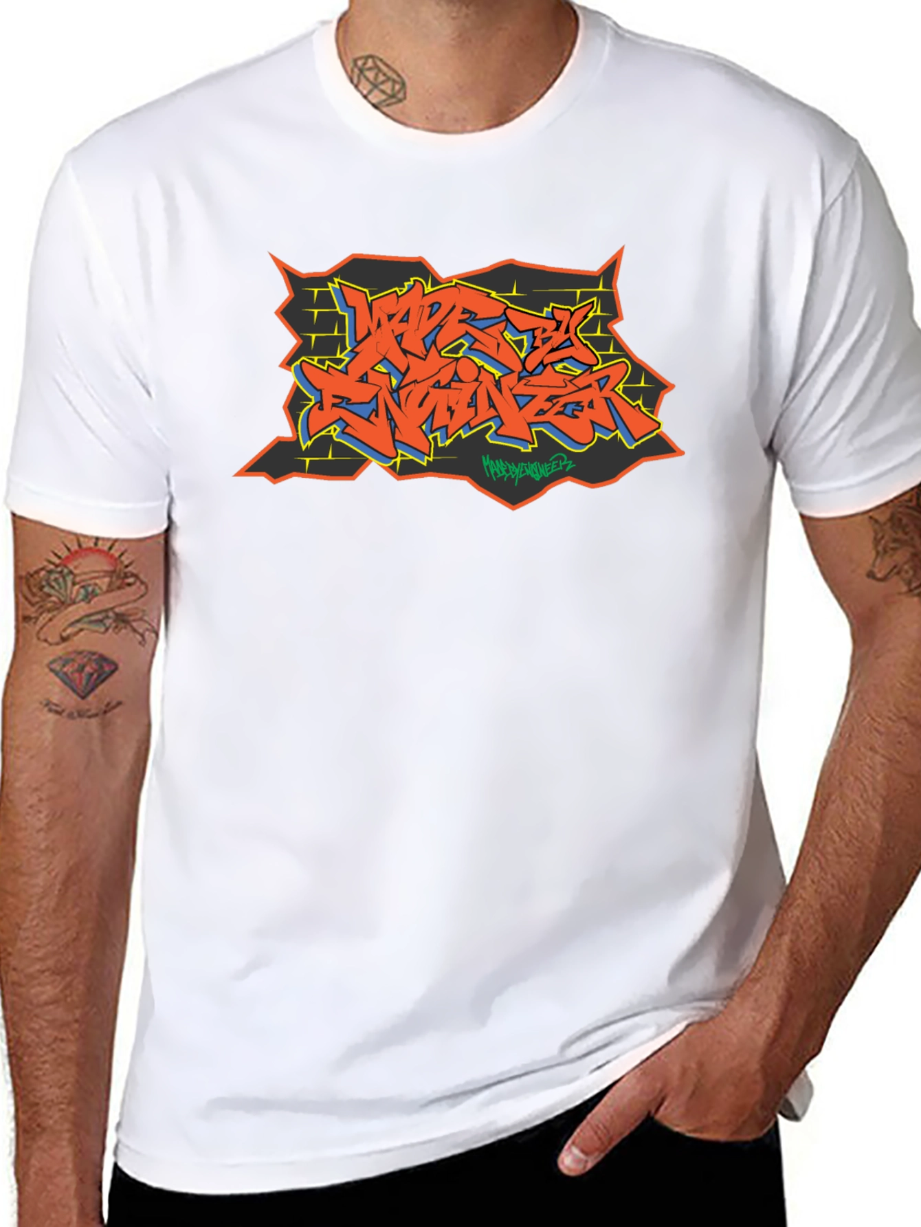 Graffiti Art Black Cotton Tee - Urban Style