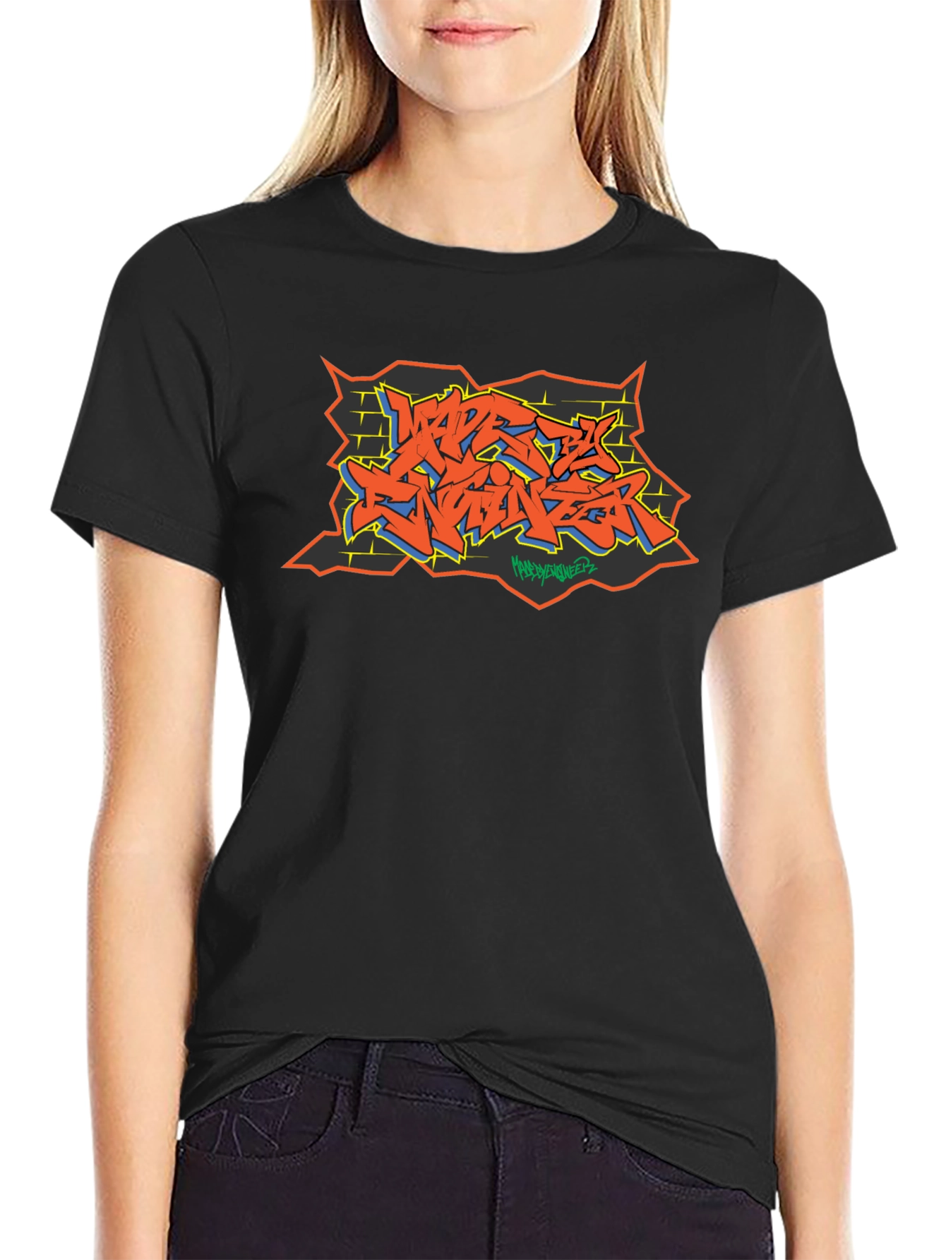 Graffiti Art Black Cotton Tee - Urban Style