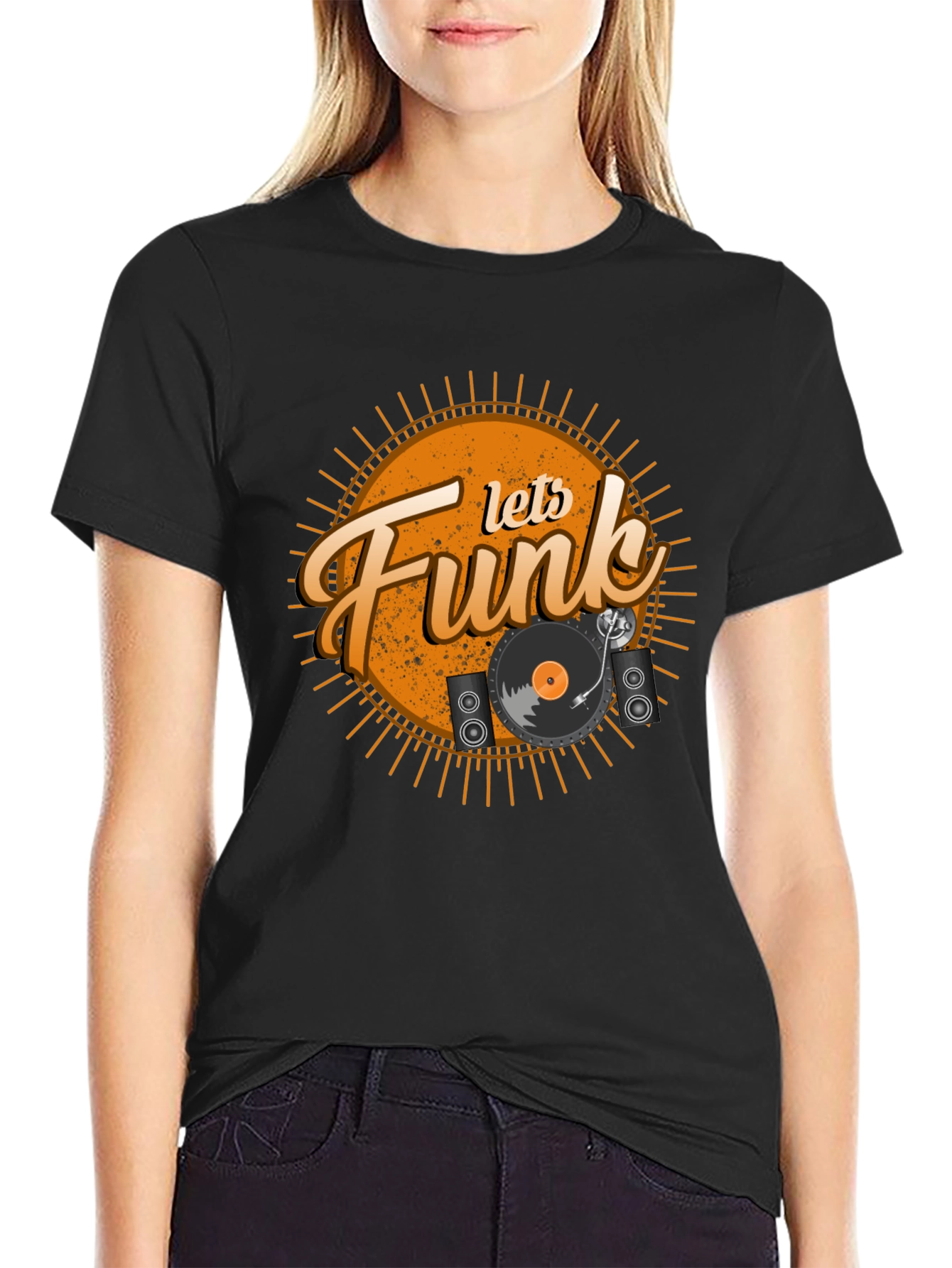 Lets Funk Black Graphic Tee