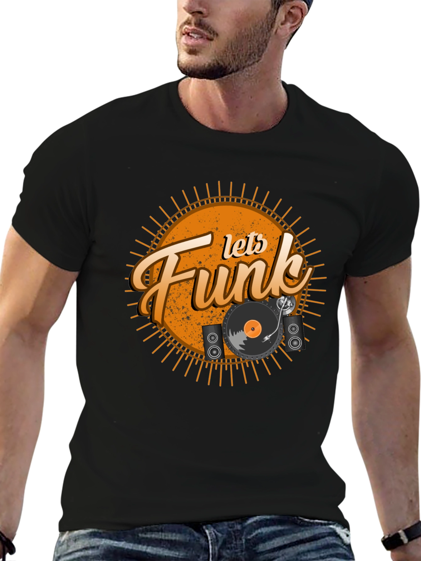 Lets Funk Black Graphic Tee