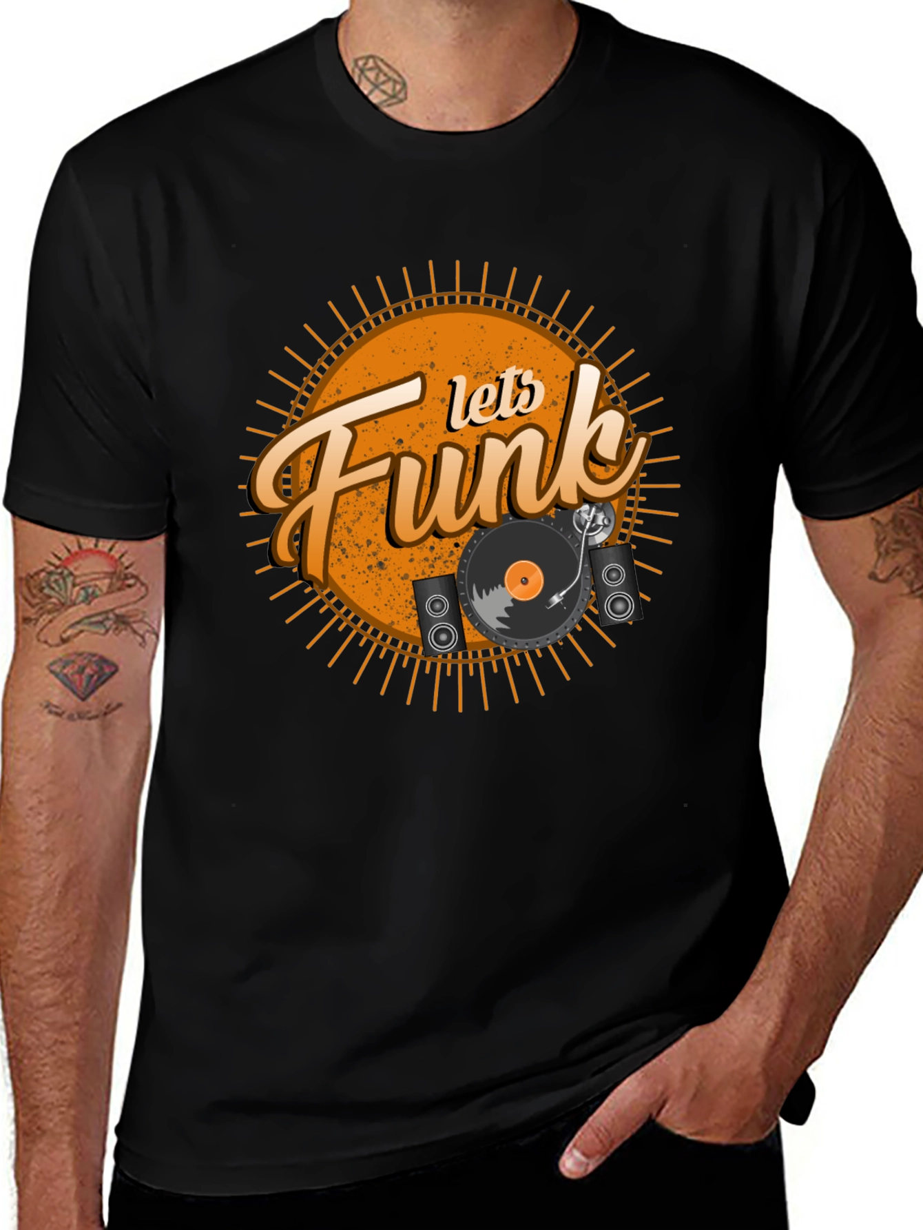 Lets Funk Black Graphic Tee