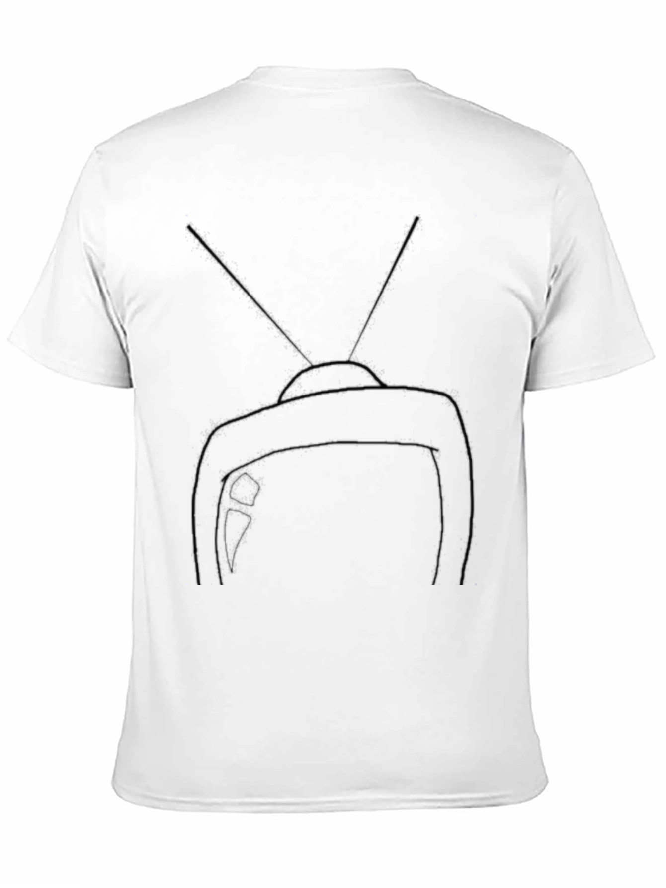 Retro TV Graphic Tee - Black Cotton Blend