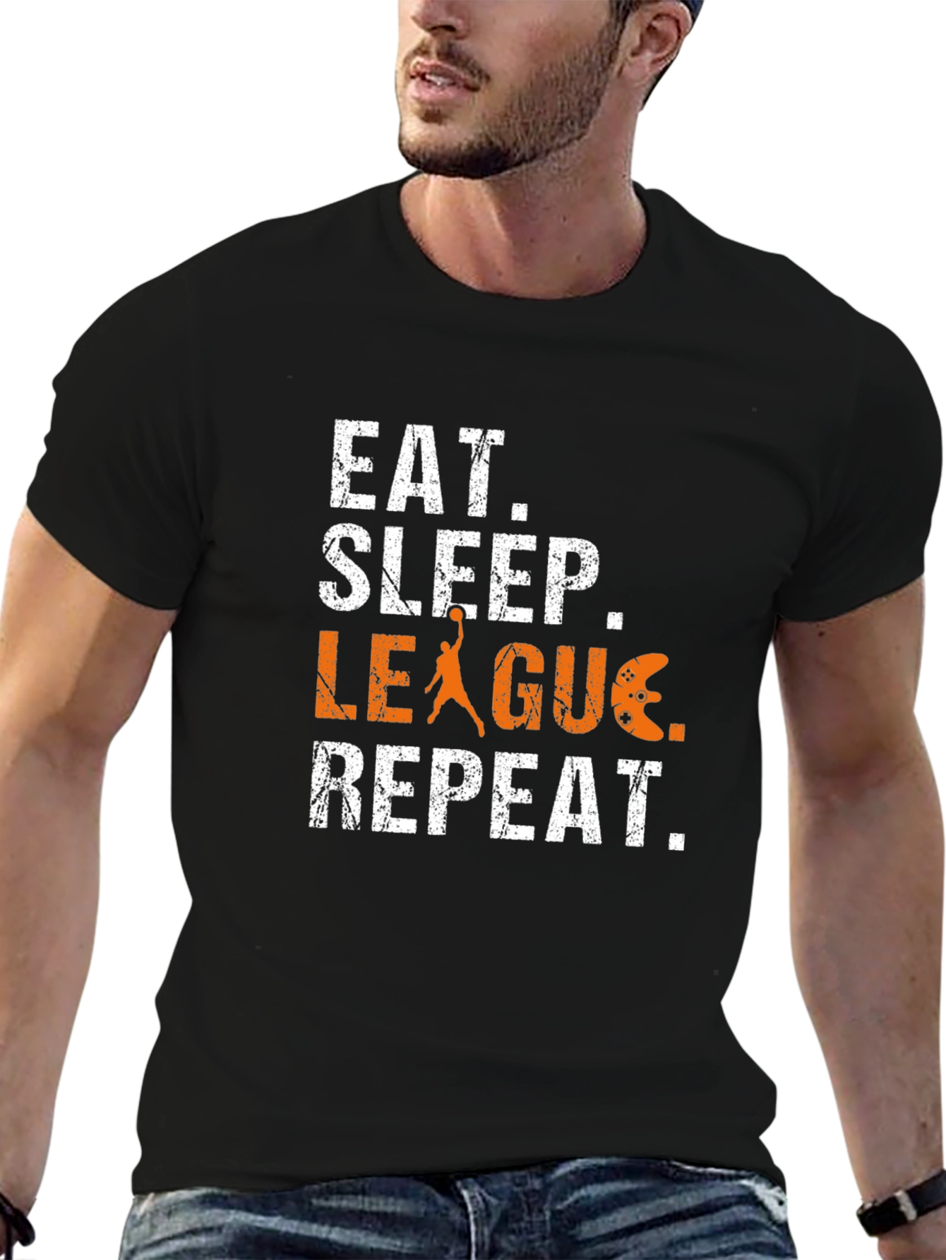 Eat Sleep League Repeat Graphic T-Shirt